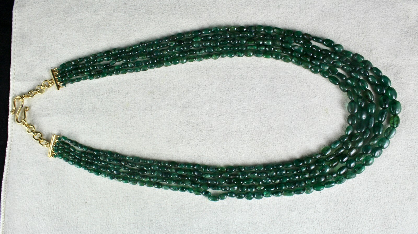Certified Vintage Natural Emerald 308ct Beads Nugget Gemstone Necklace Women’s