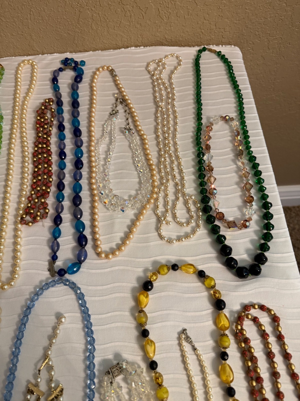 Vintage Jewelry Lot -30 Glass, Crystal, Beaded Strand Necklaces -Ready to Wear