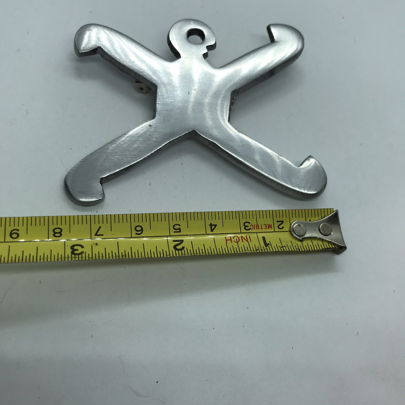 Vintage Large Metal Brooch Figural Pin People Person Mod Statement