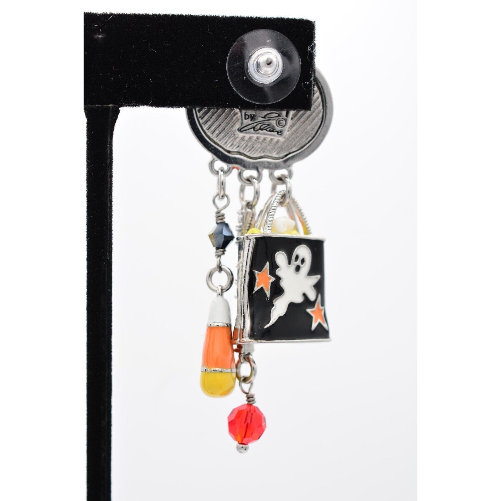Ritzy Couture Esme Lunch Ritz Vintage Halloween Earrings Pumpkin Signed Bin1