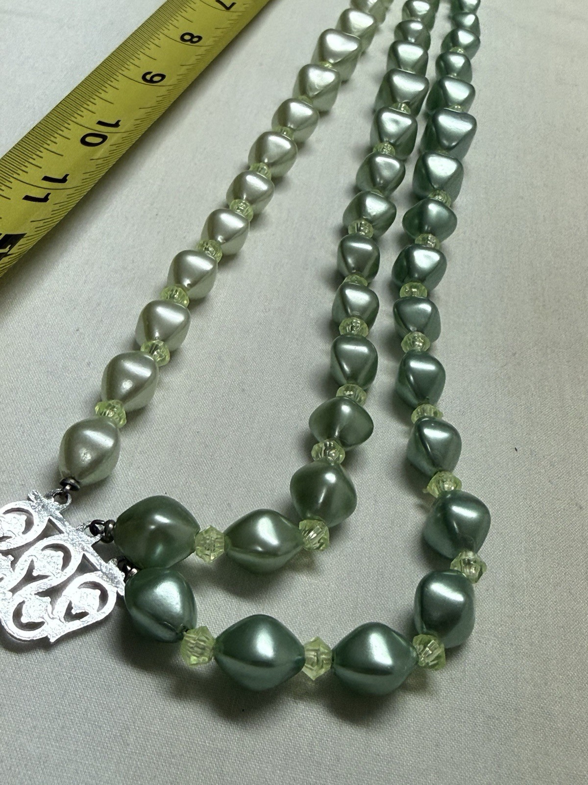 1960’s HONG KONG. 3 Strand Bead Choker Necklace 16″ With extender