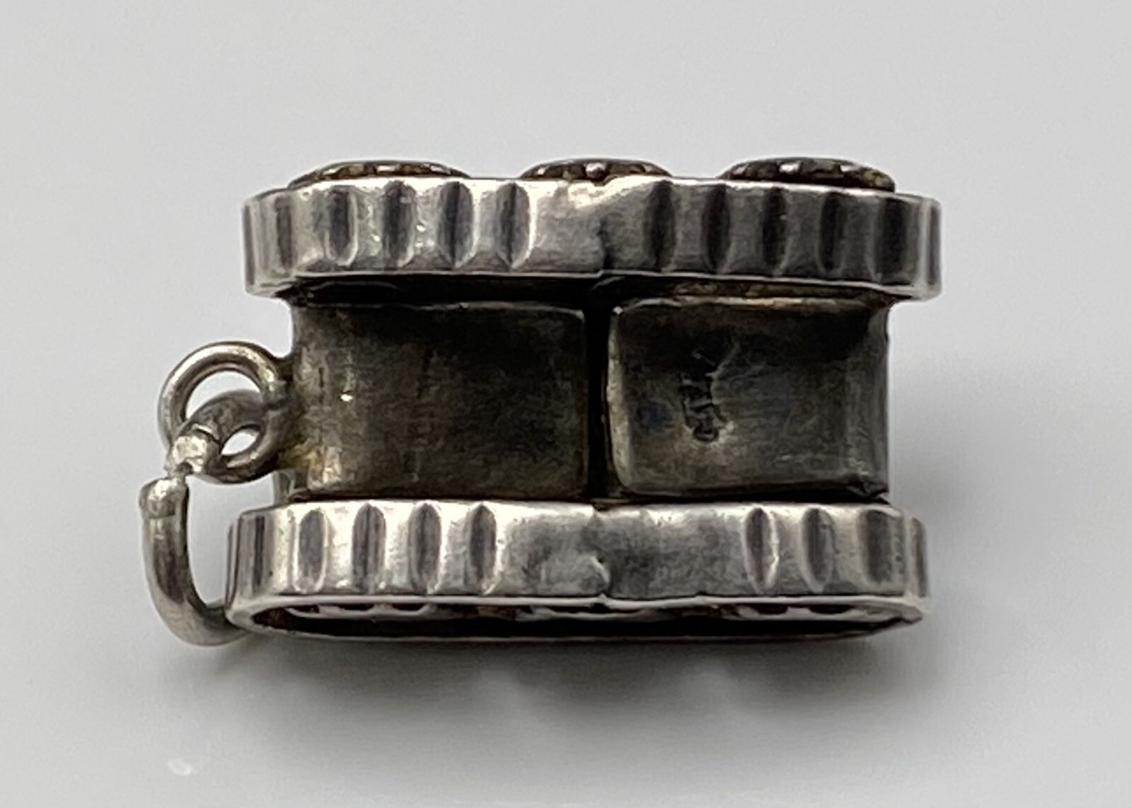 Vintage Sterling Silver Military Army War Tank Guns on Top Nice Detailed Charm