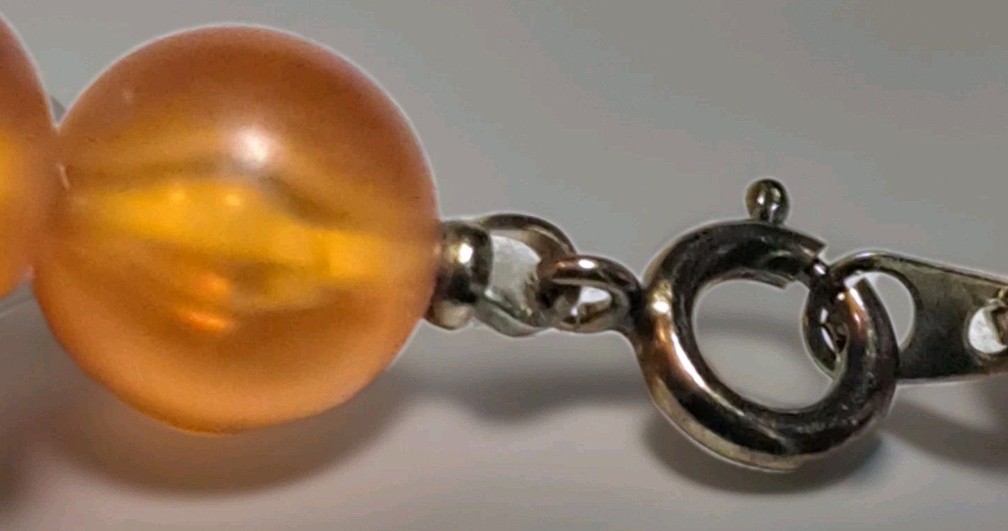 Vtg Lucite Acrylic Retro Glowing Amber Unique Beaded Necklace Shell Fish Charms