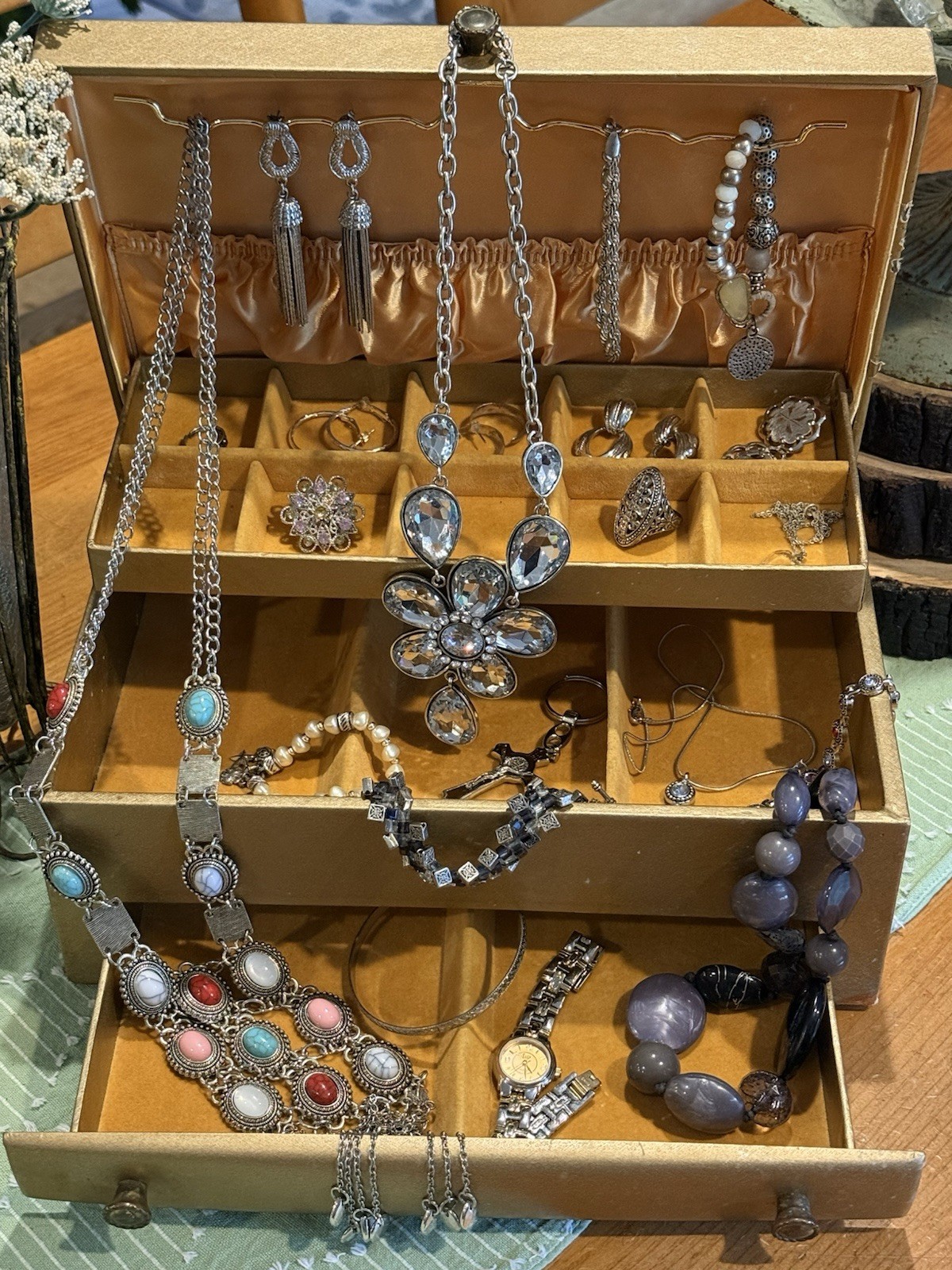 Vintage to Modern Silver Tone Mixed Costume Jewelry Necklace Earrings Bracelet