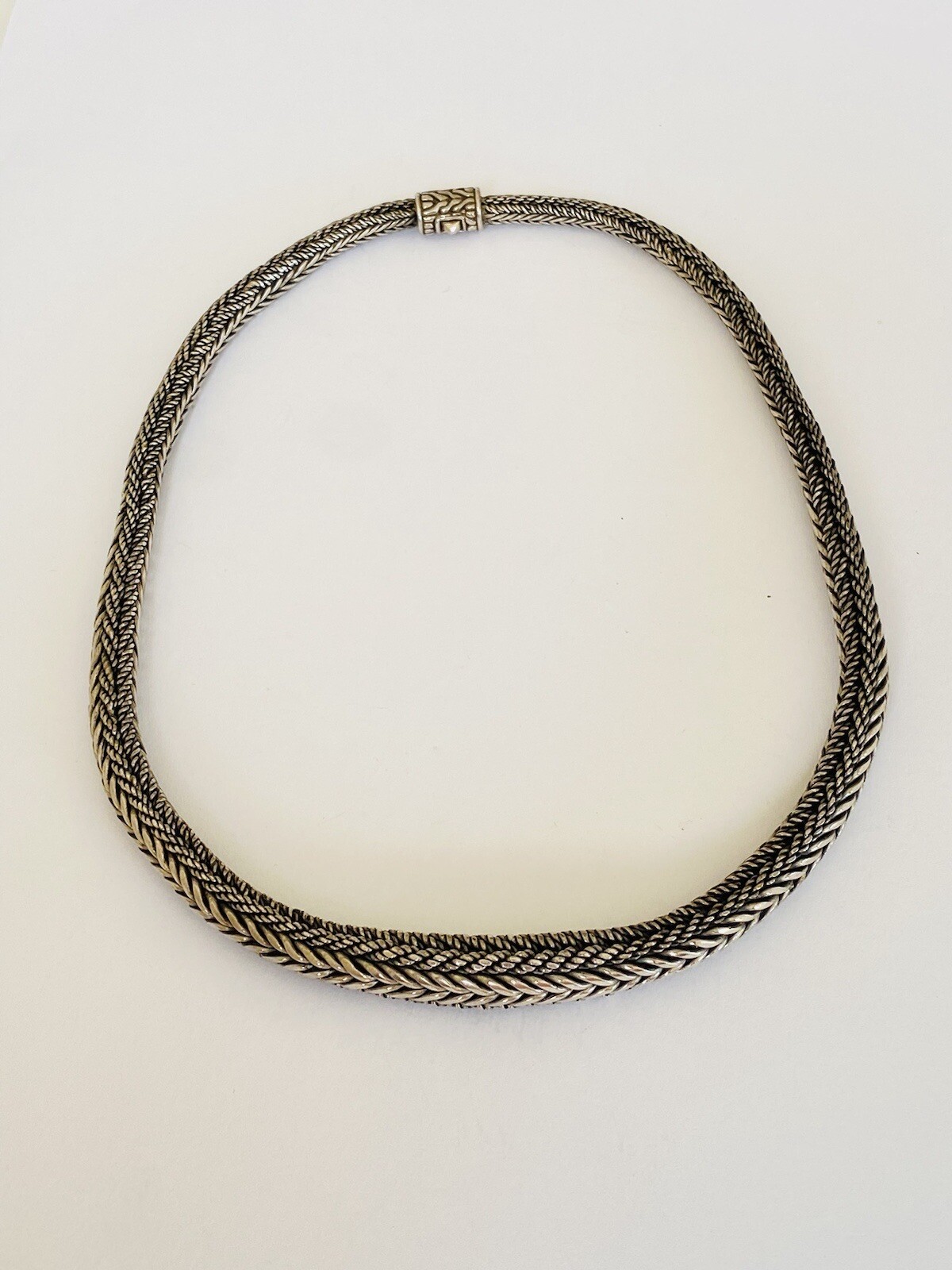 Vintage Bali 11MM Sterling Silver Wheat Foxtail Link Chain Necklace 98 GRAMS