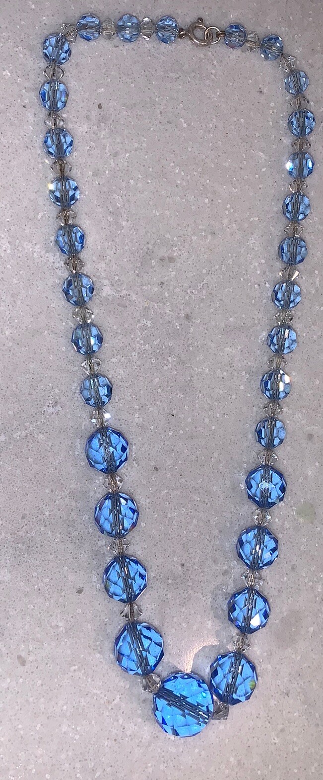 Gorgeous 1930’s German Sterling Graduated Glass Art Deco Crystal Necklace🔥Sign