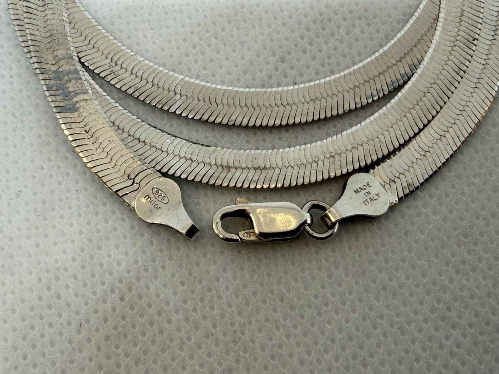 Vintage Italian Milor Herringbone 22″ 925 Silver Chain Necklace, 5.3mm, 15.20g