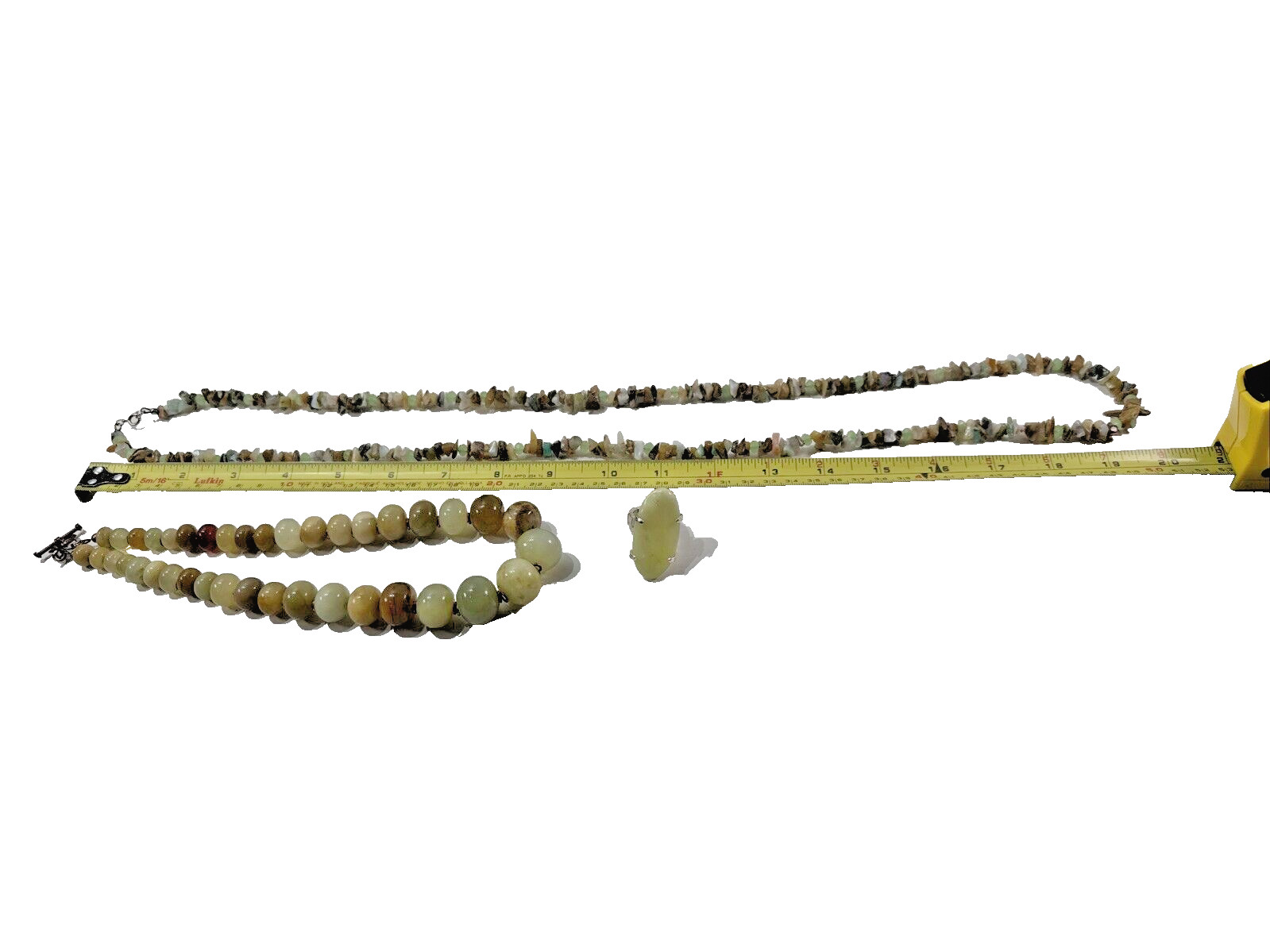 Beautiful Vintage Estate Lot 2x Beaded/Metal/STONES Necklaces &Stretchy Ring