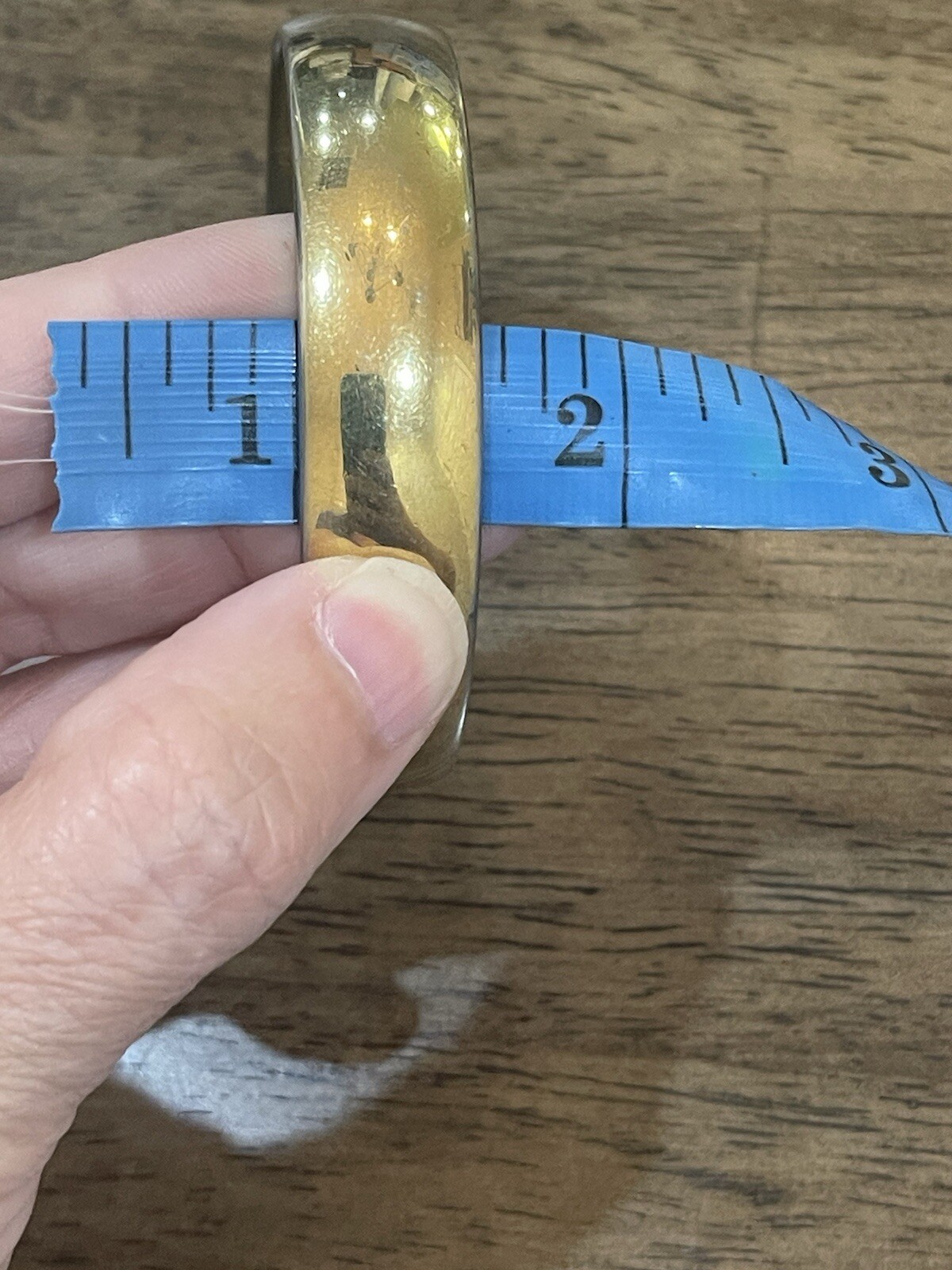 Vintage Monet Gold Tone 1/2 Inch Wide Bangle Bracelet Signed Retro