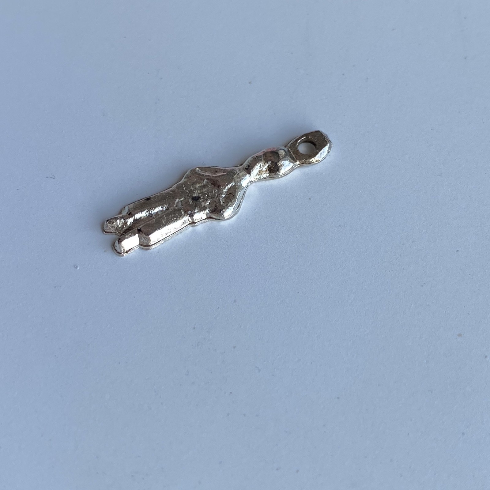 Vintage Mexico Milagro Charm Mexican ExVoto Religious Pendant Amulet Silver Tone