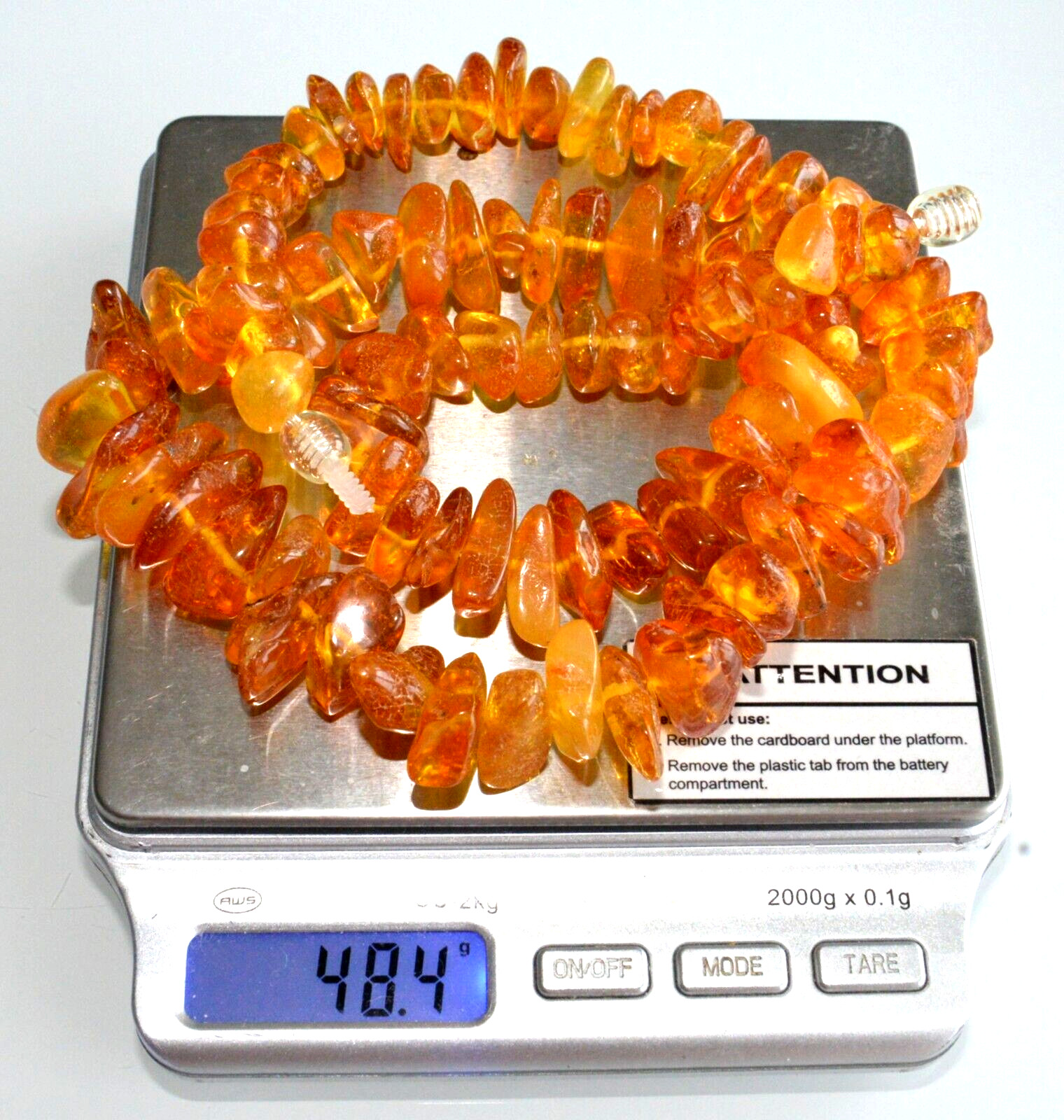 48gr RUSSIAN SOVIET BALTIC AMBER BEAD NECKLACE 琥珀 BRACELET STONE PENDANT EARRING