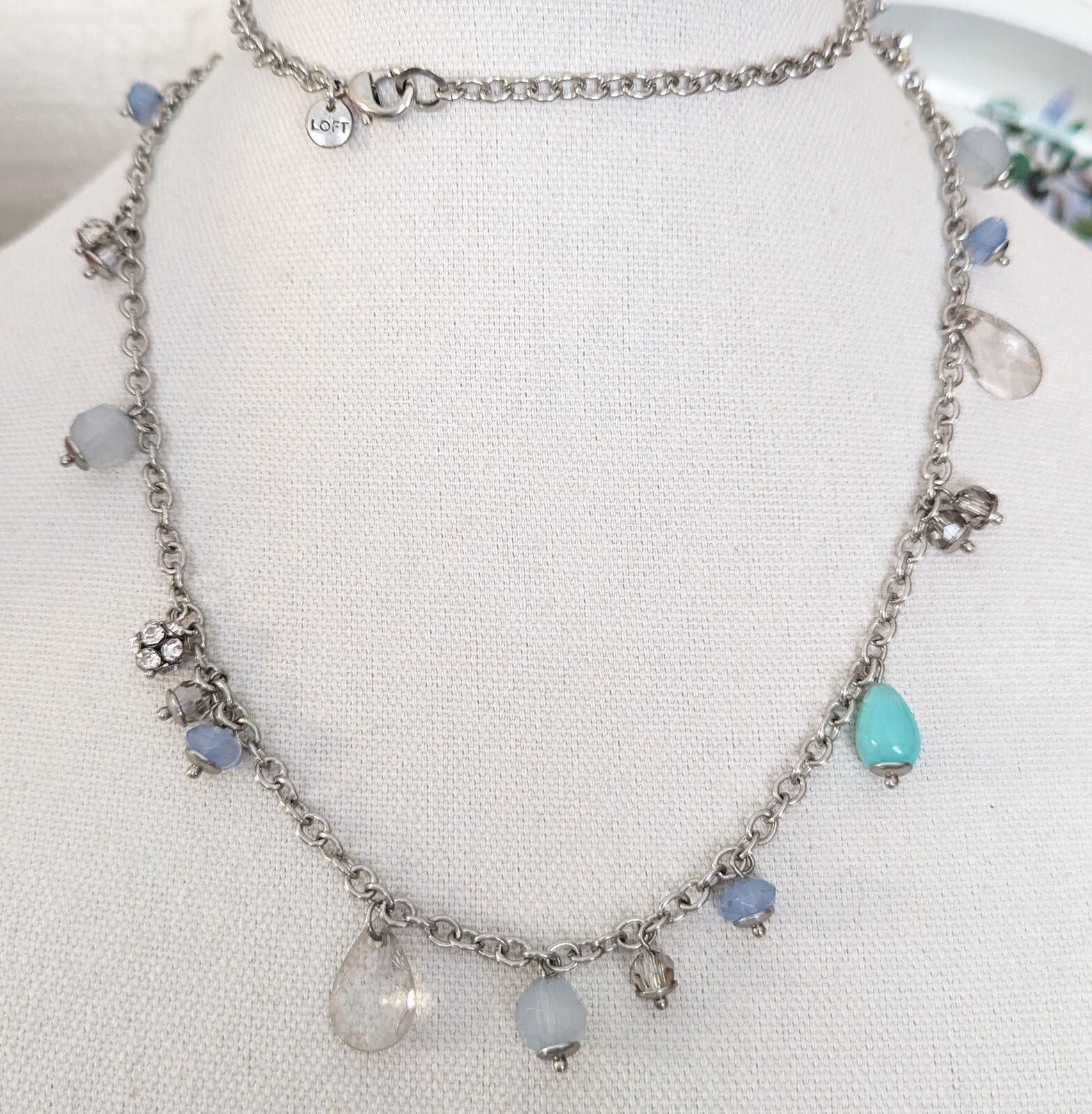 Loft Beaded Fringe Necklace Set Layered Boho Signed Jewelry