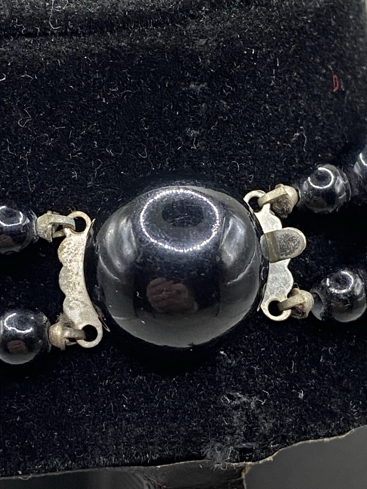 Vintage Classic Crystal Glass Faceted Bead 50/60s Necklace Black Japan