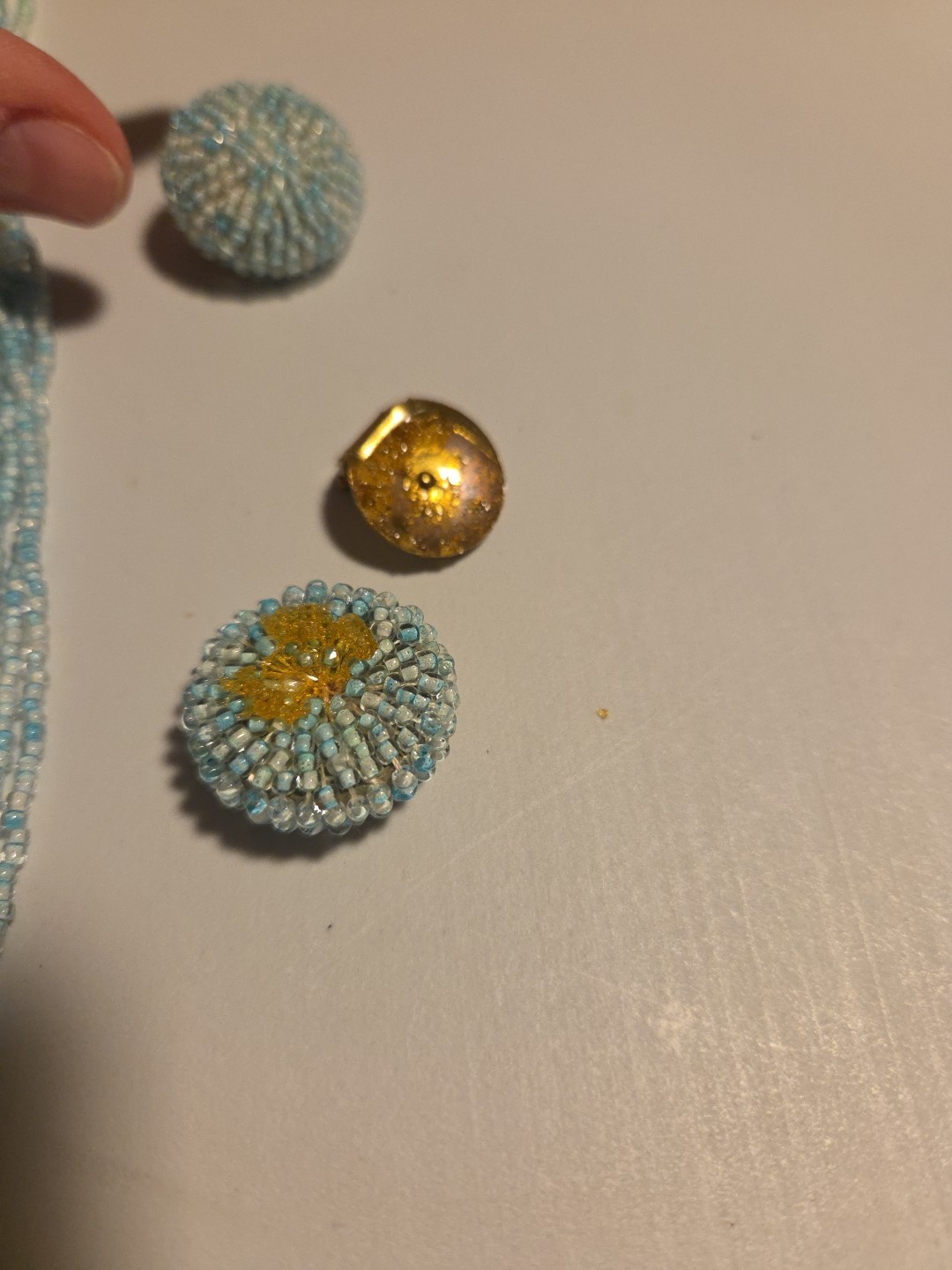 BeautifulVintage Aqua Beaded Necklace And Clip Earrings