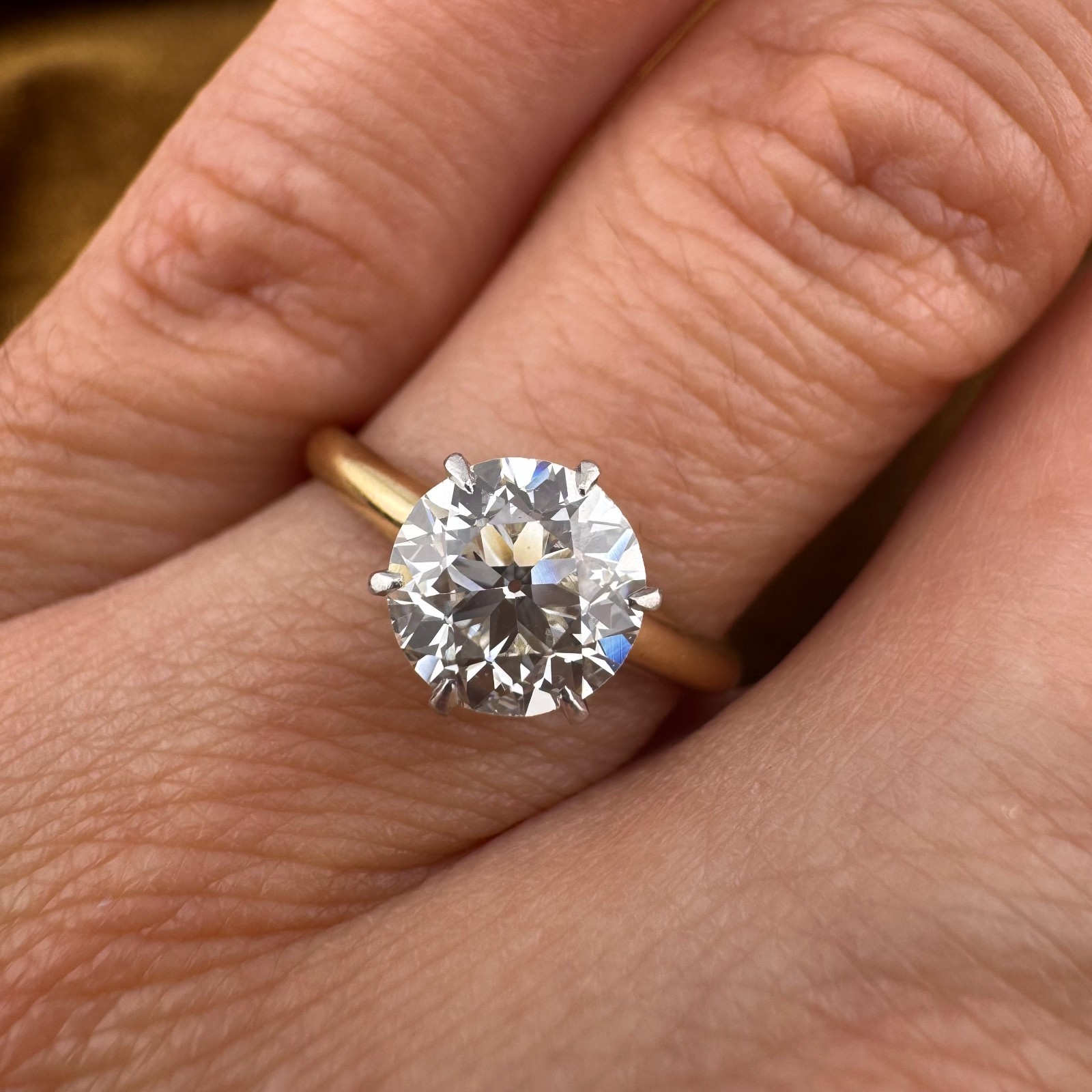 Stunning Antique 1.28ct Old European Cut Diamond Solitaire Ring in 14K Gold