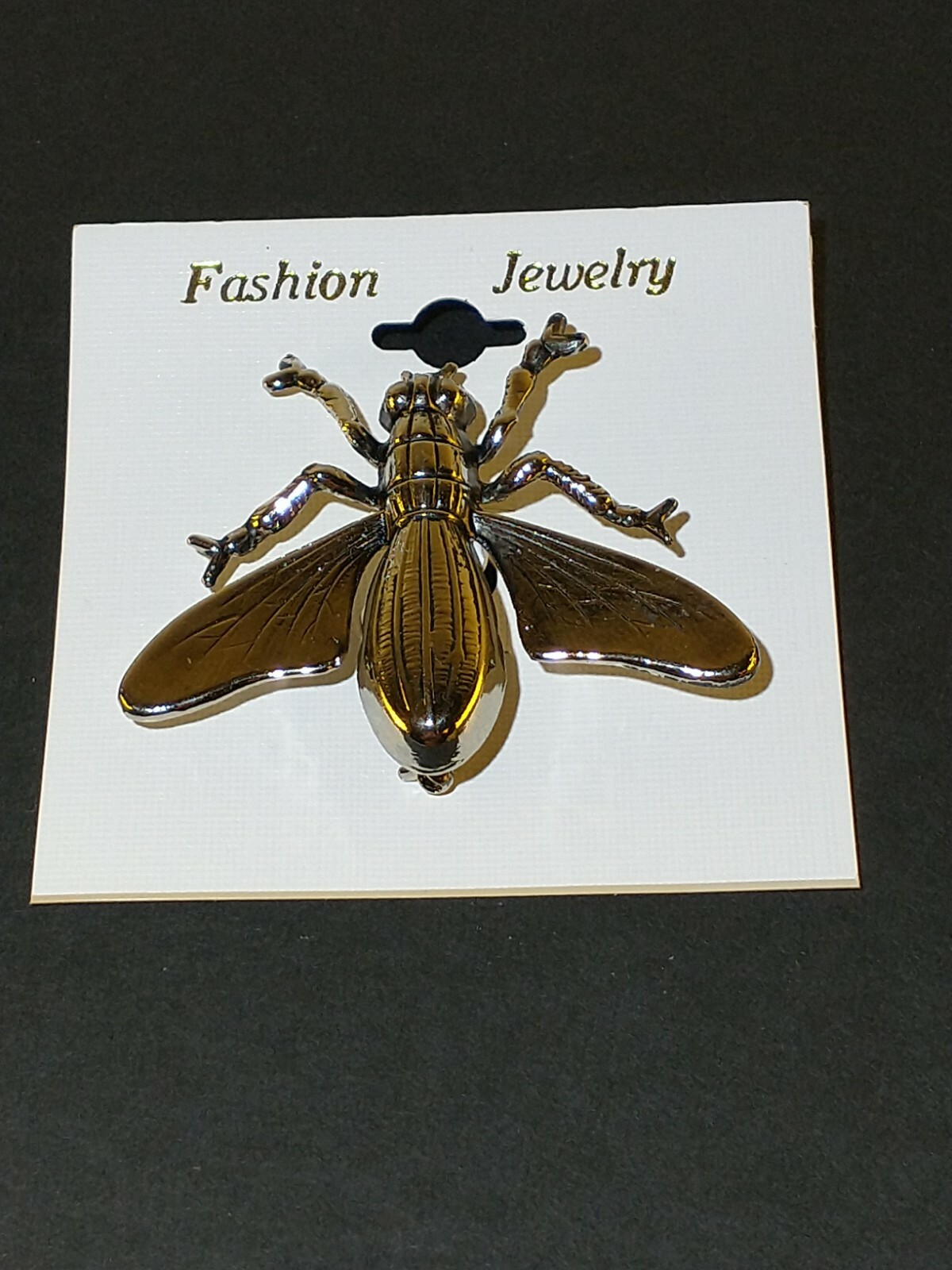 Vintage Antiqued Silver Tone Bug Flying Insect Pin Brooch Broach Jewelry