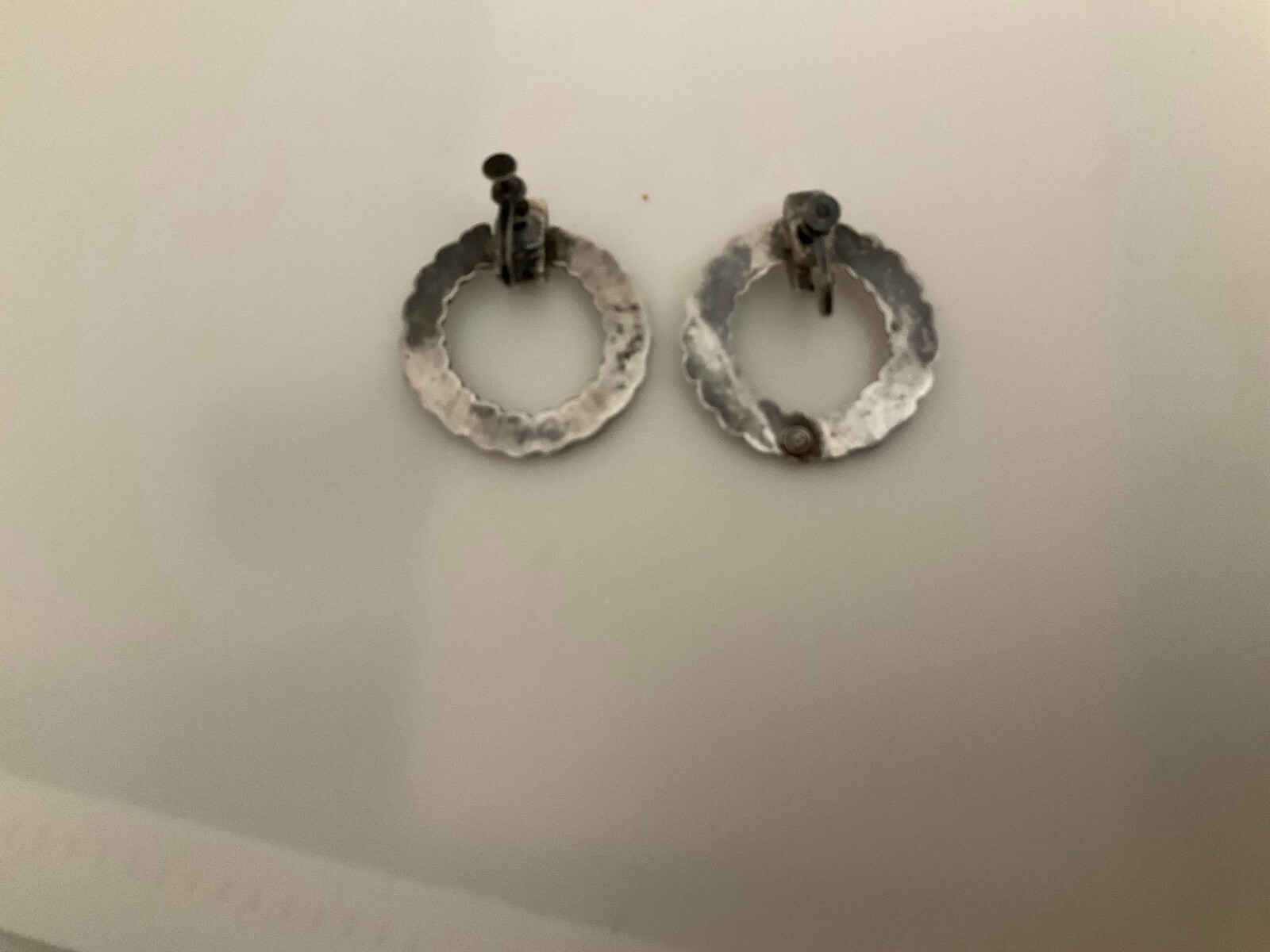 Los Castillo Mex Sterling Rope Twist Dangle Drop Screw Back Earring Classic #580