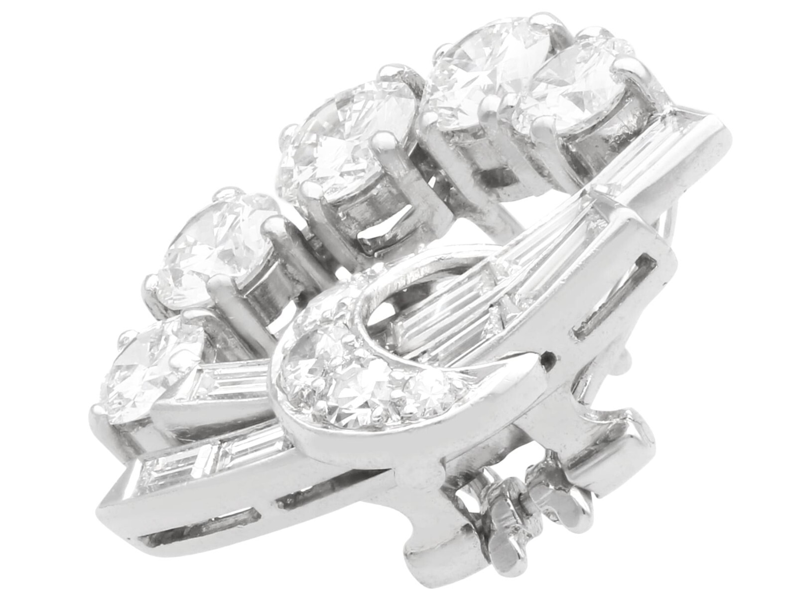 Antique 6.18Ct Diamond and Platinum Earrings Circa 1935