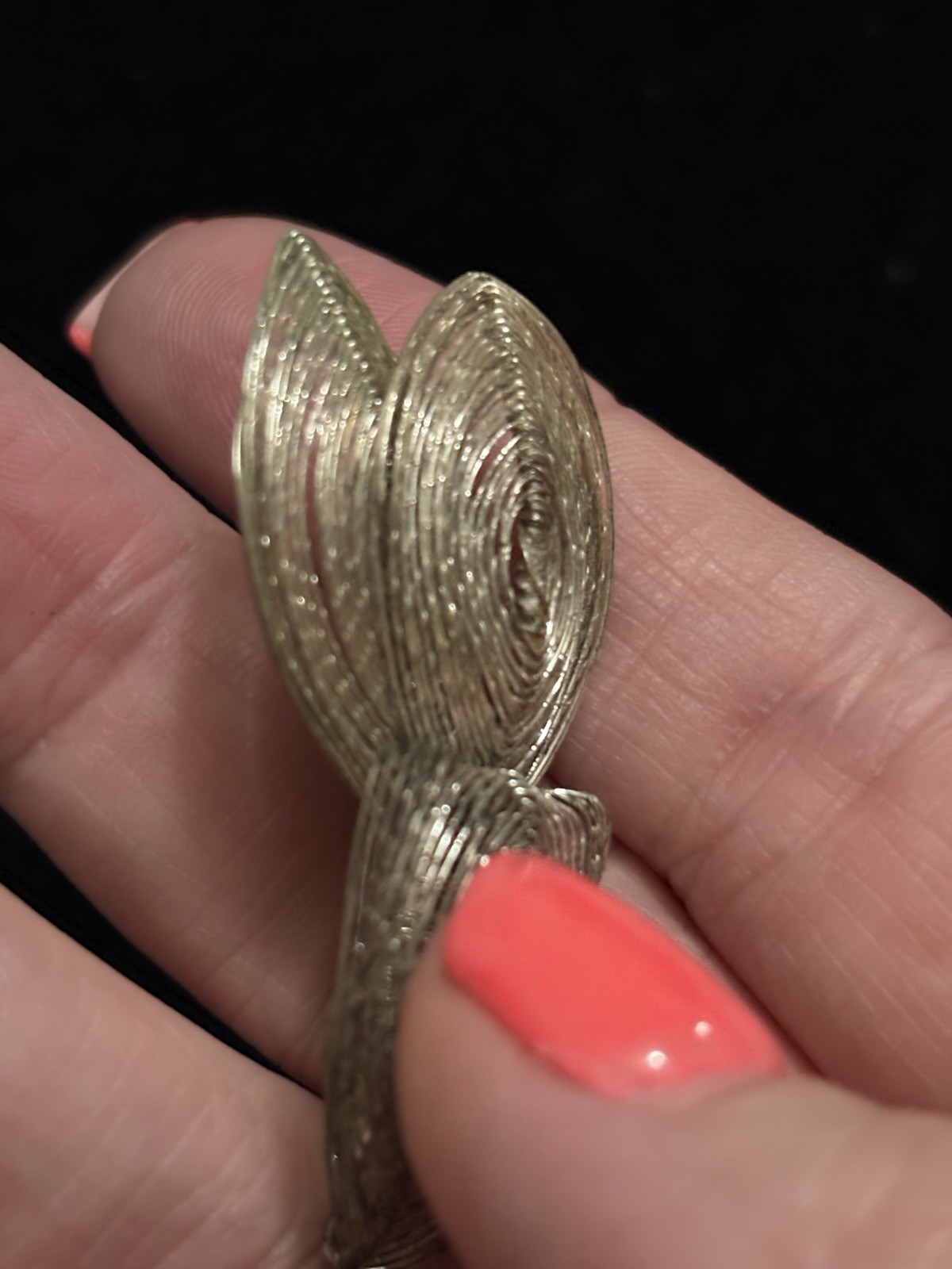 2 Inch Three Leaf Wrapped Wire Silver Colored Brooch Pin (133)