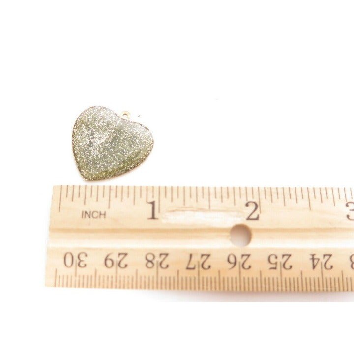 Silver Sparkle Resin Metal Heart Pendant