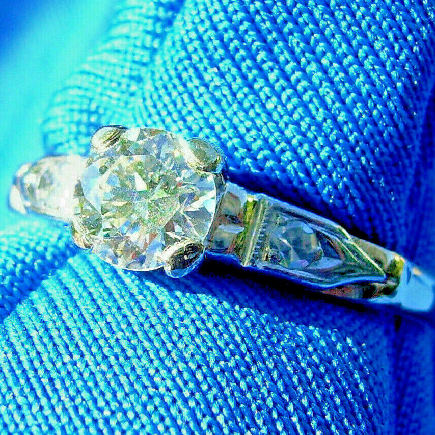 Original EARTH MINED DIAMOND Deco Engagement RING Vintage Solitaire 14K GOLD 6