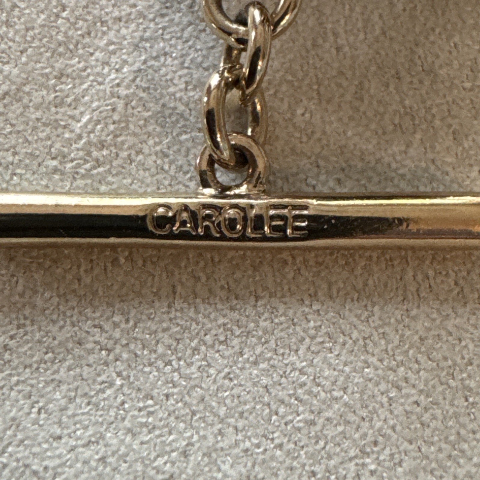 Vintage Carolee Toggle Bracelet With Brown Crystals And Faux Pearl Bauble Balls