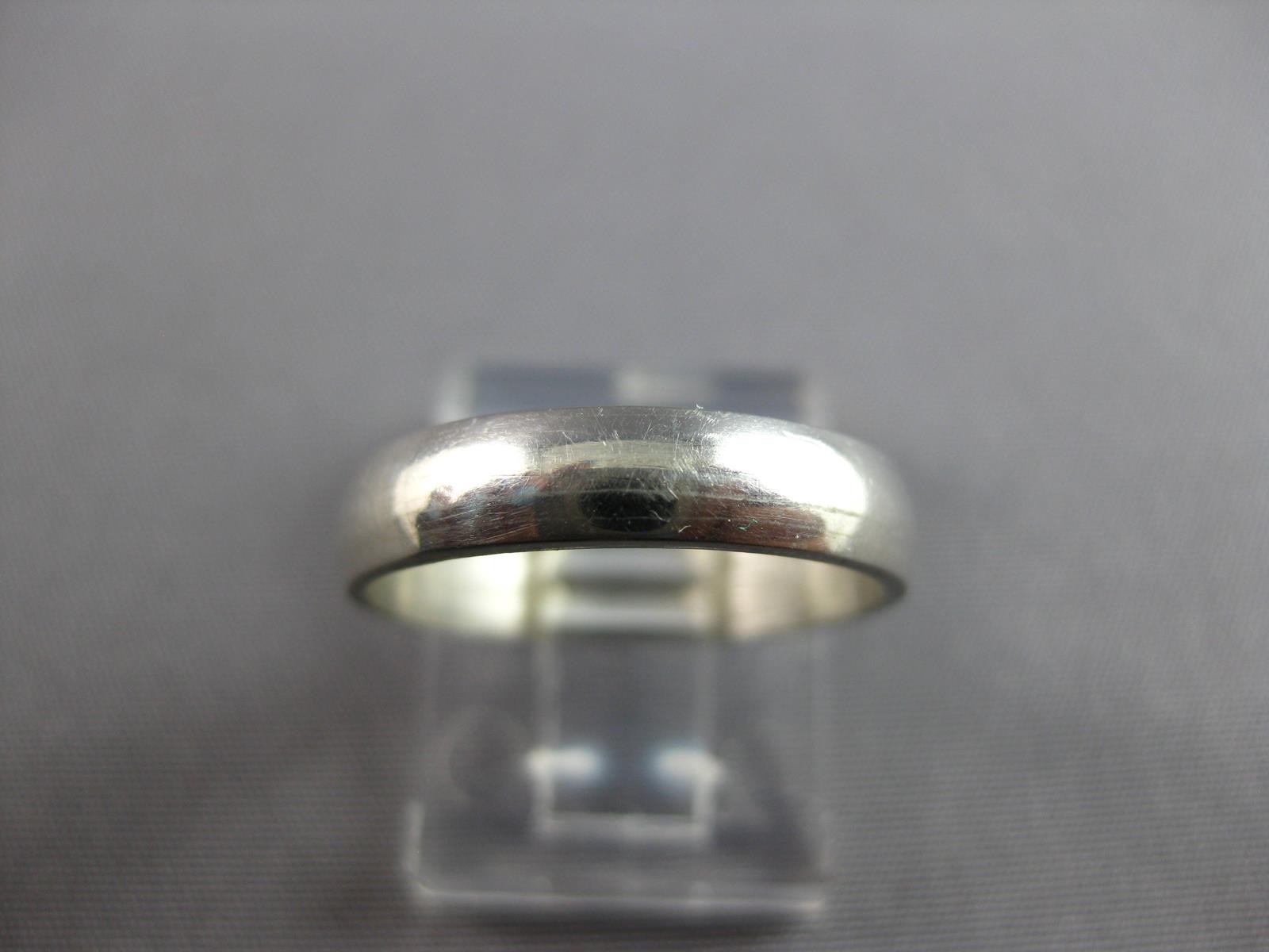 ESTATE 14KT WHITE GOLD 3D CLASSIC SOLID PLAIN 4MM WEDDING ANNIVERSARY RING