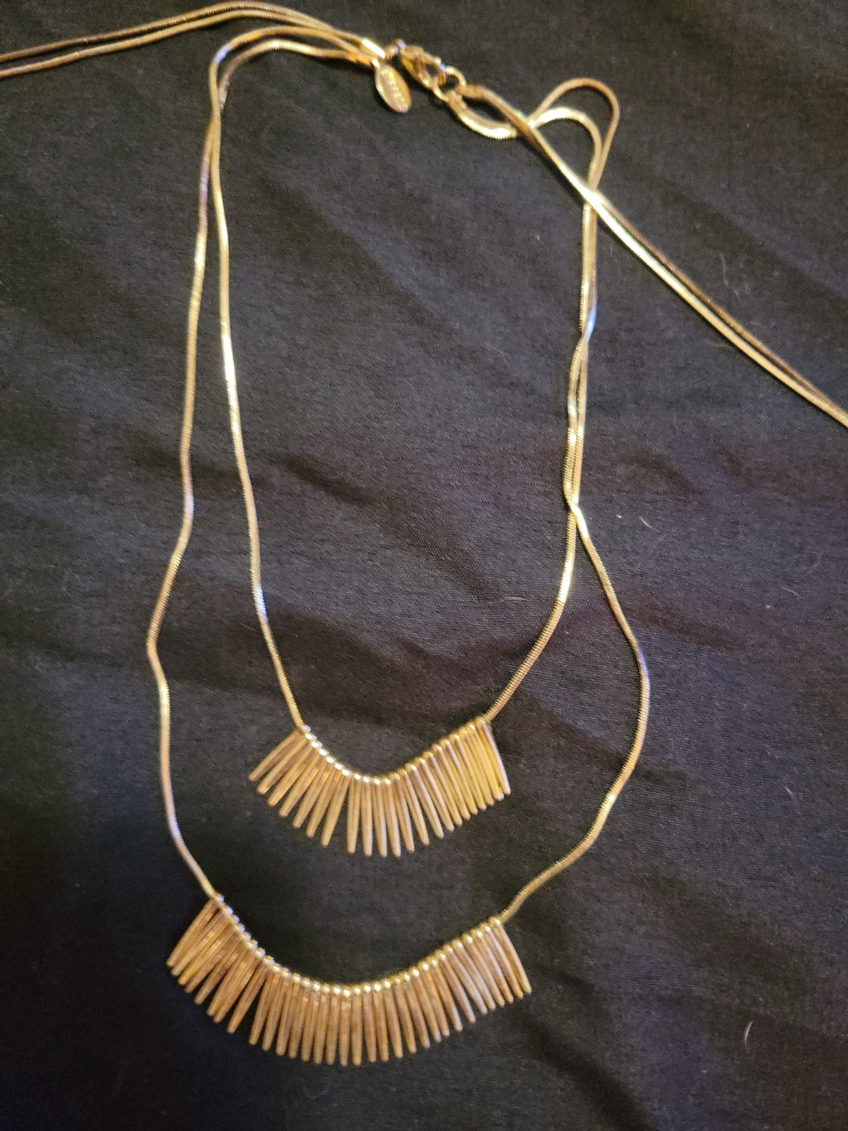 Express Necklace Double Layer Fringe with long strings on both sides