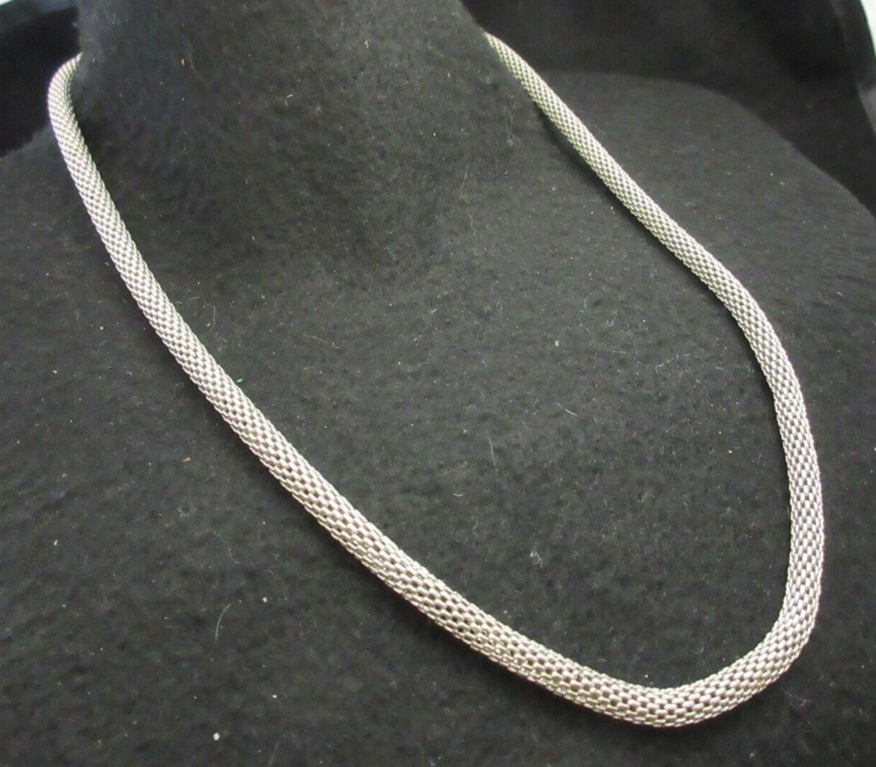 Vintage Silver Tone Mesh Chain Adjustable 18 3/4 – 21 1/2″ Long 3/16″ Thick