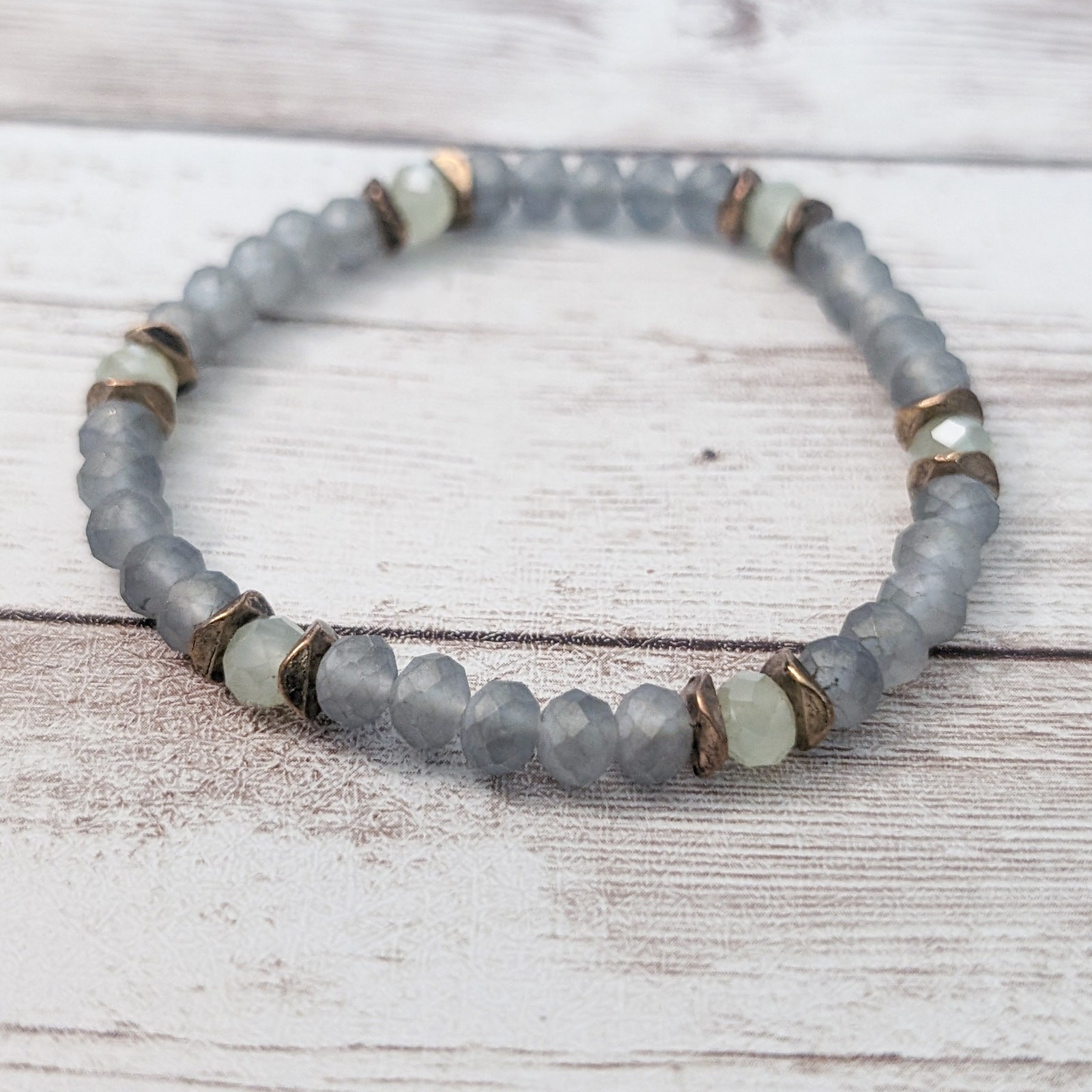 Vintage Stretch Bracelet – Dusky Blue Tones