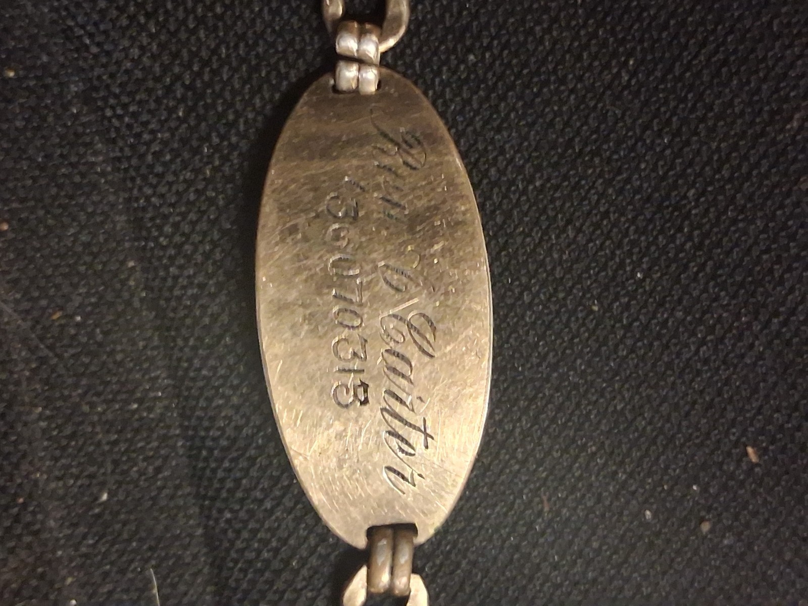 Vtg WWII 12k Gold Filled on Sterling Silver ID Bracelet Ray & Betty Milit