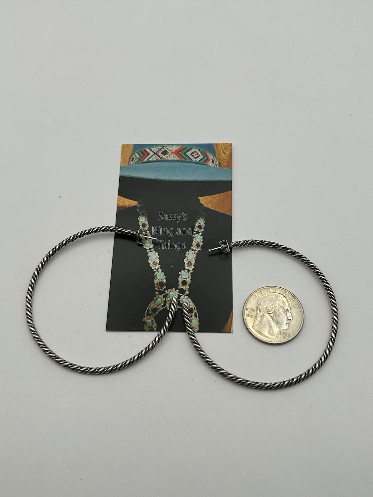 Sterling Silver Twisted Large Hoop Earrings Very Light Weight!!!!