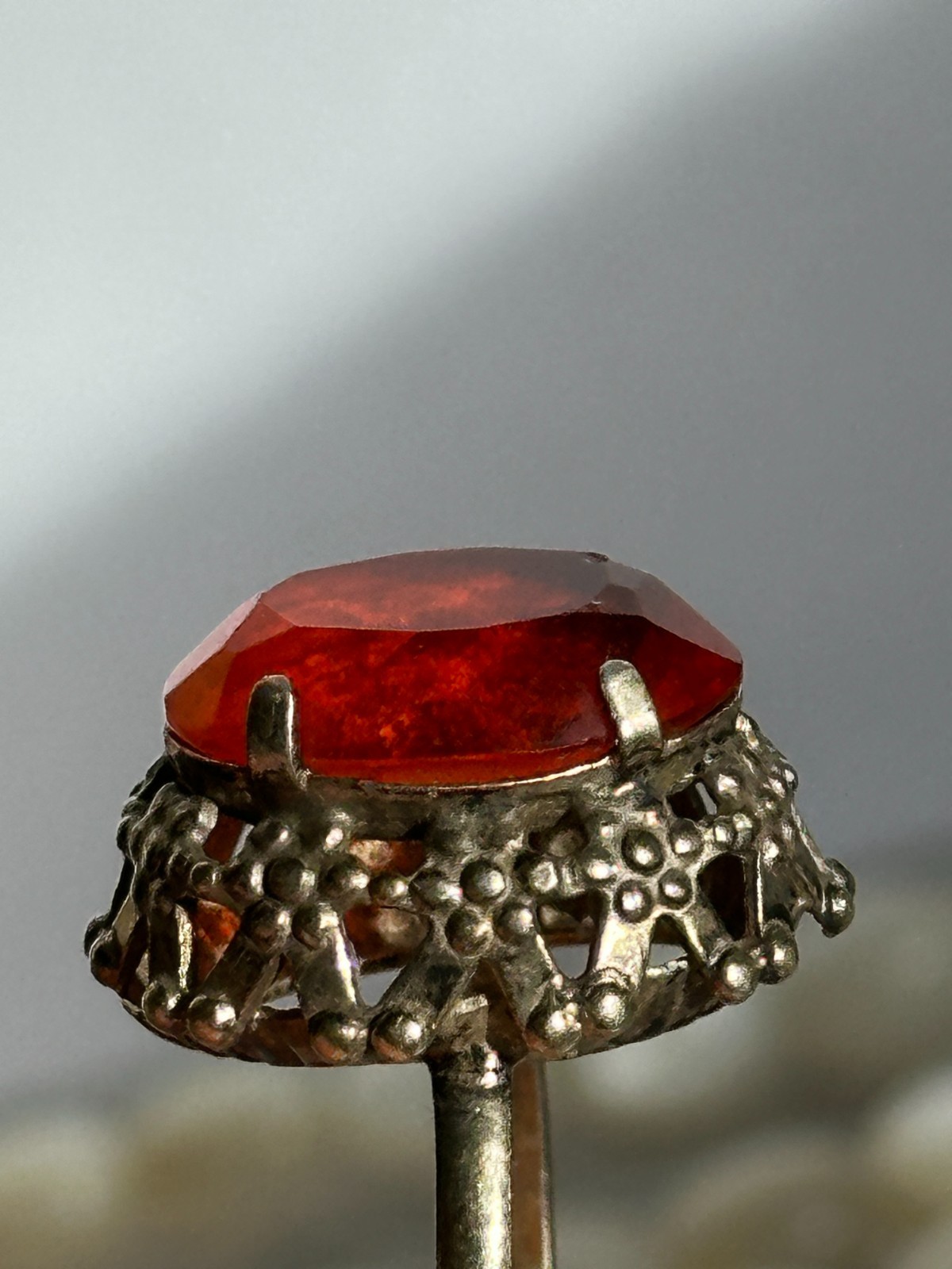 vintage woman RING soviet SILVER 875 star “Sudarushka” girl openwork crown USSR