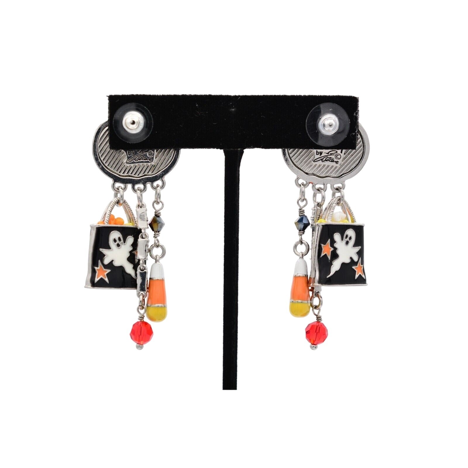 Ritzy Couture Esme Lunch Ritz Vintage Halloween Earrings Pumpkin Signed Bin1