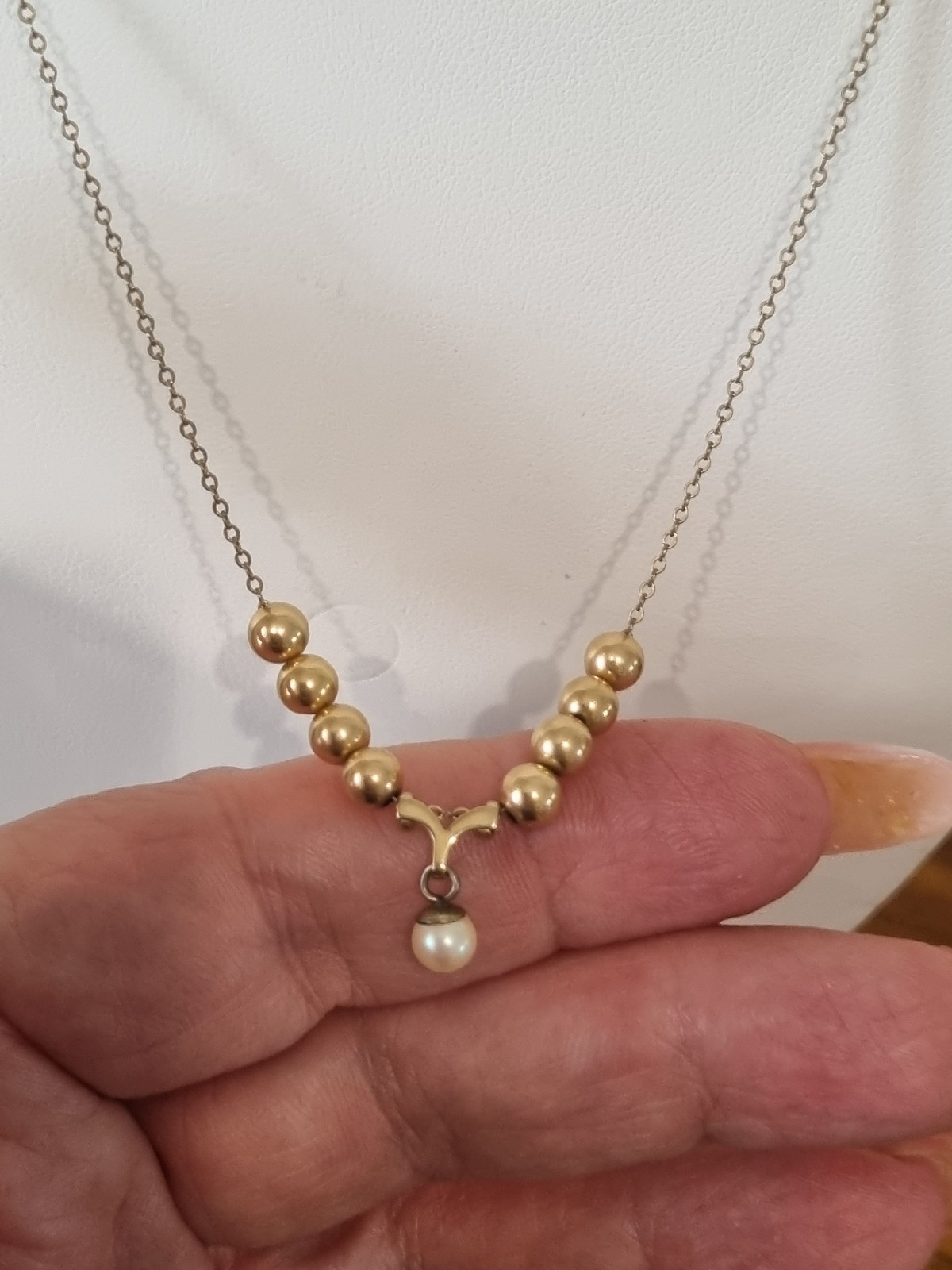 Vintage 1960s 12k Gold Fill Cultured Pearl Bead Ball Necklace USA made see video