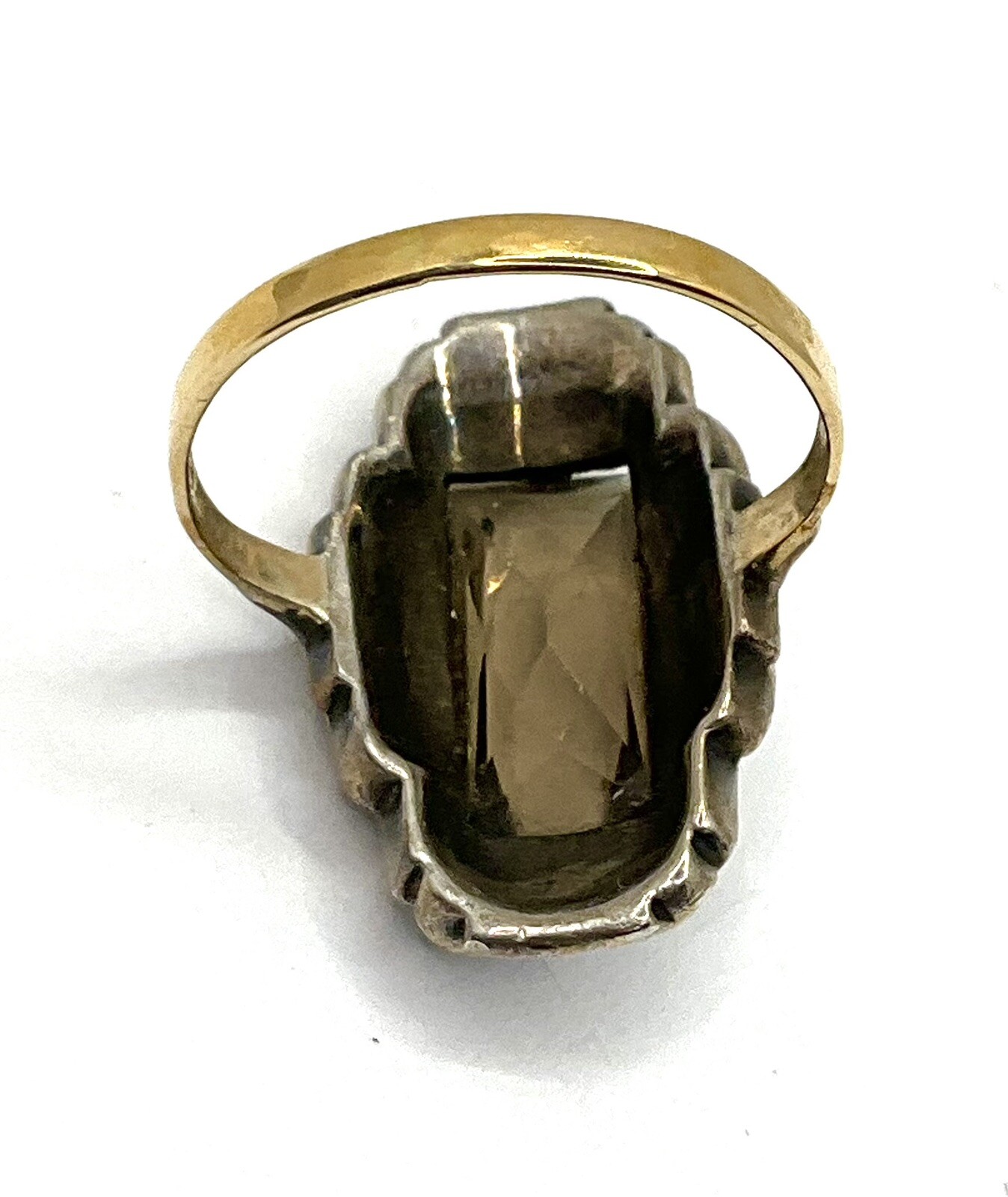Lovely Gold Silver Amethyst Marcasites Ring Circa 1920