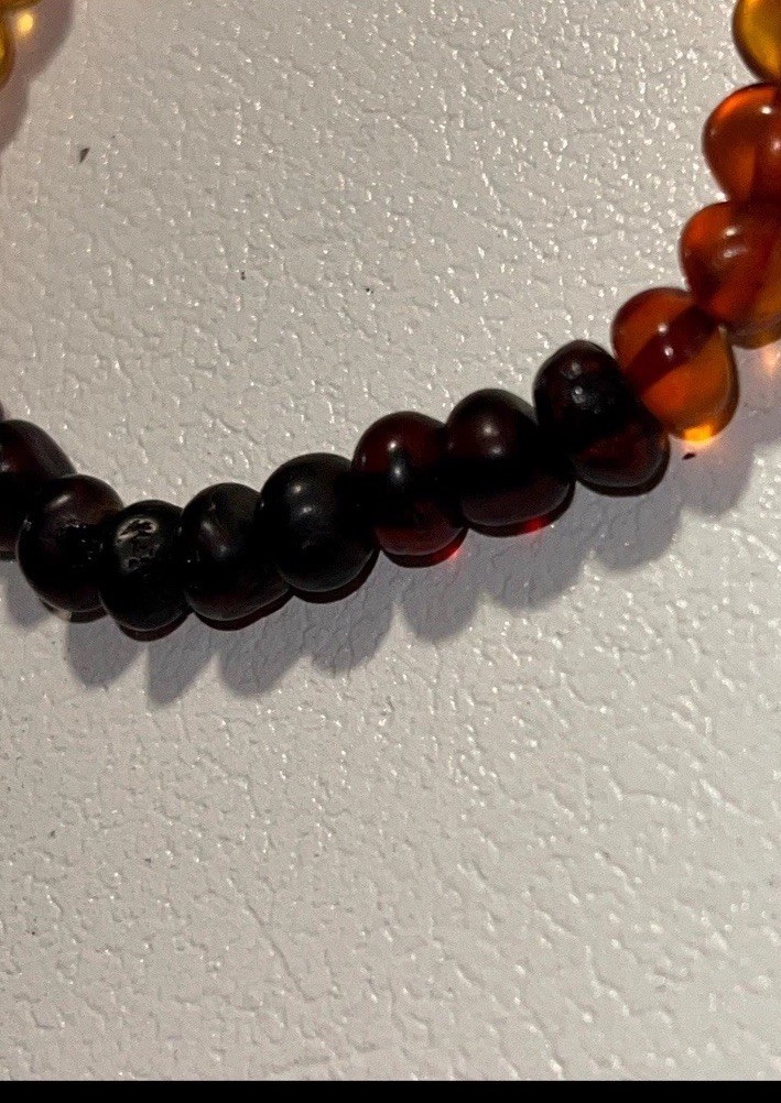 Vintage Baltic Amber Beaded Stretch Bracelet Multicolor Honey Cognac