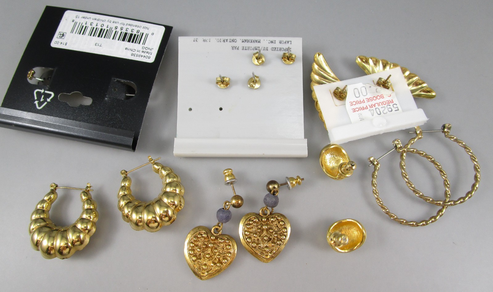 Vtg Mod Retro Varying Colors & Multi Styles LOT of 7 Post Pierced Earrings 151S