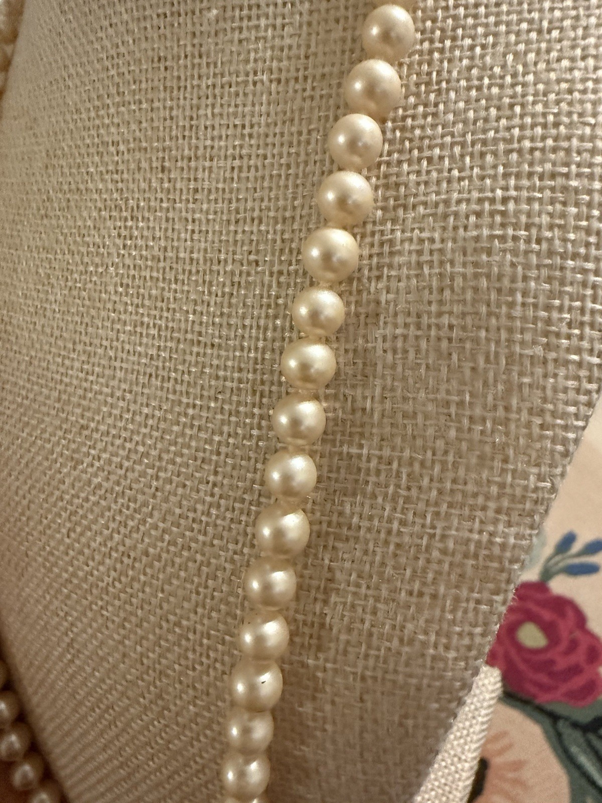 Vintage Pearl Necklace Lobster Claw Clasp Silver Tone