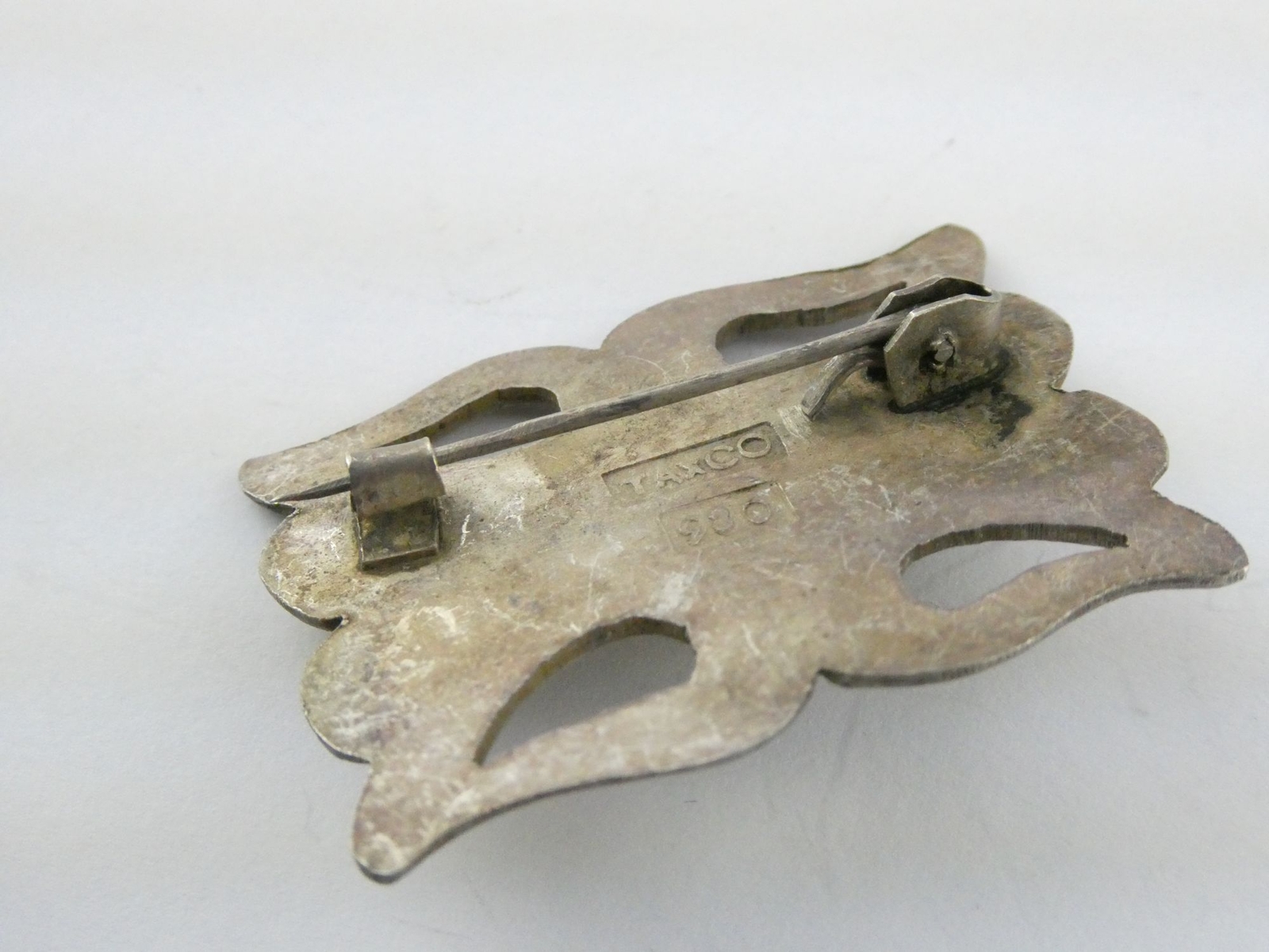 Antique Mexico Taxco 980 Sterling Silver Modernist Brooch Shapes Pin 12.4g 1.5In