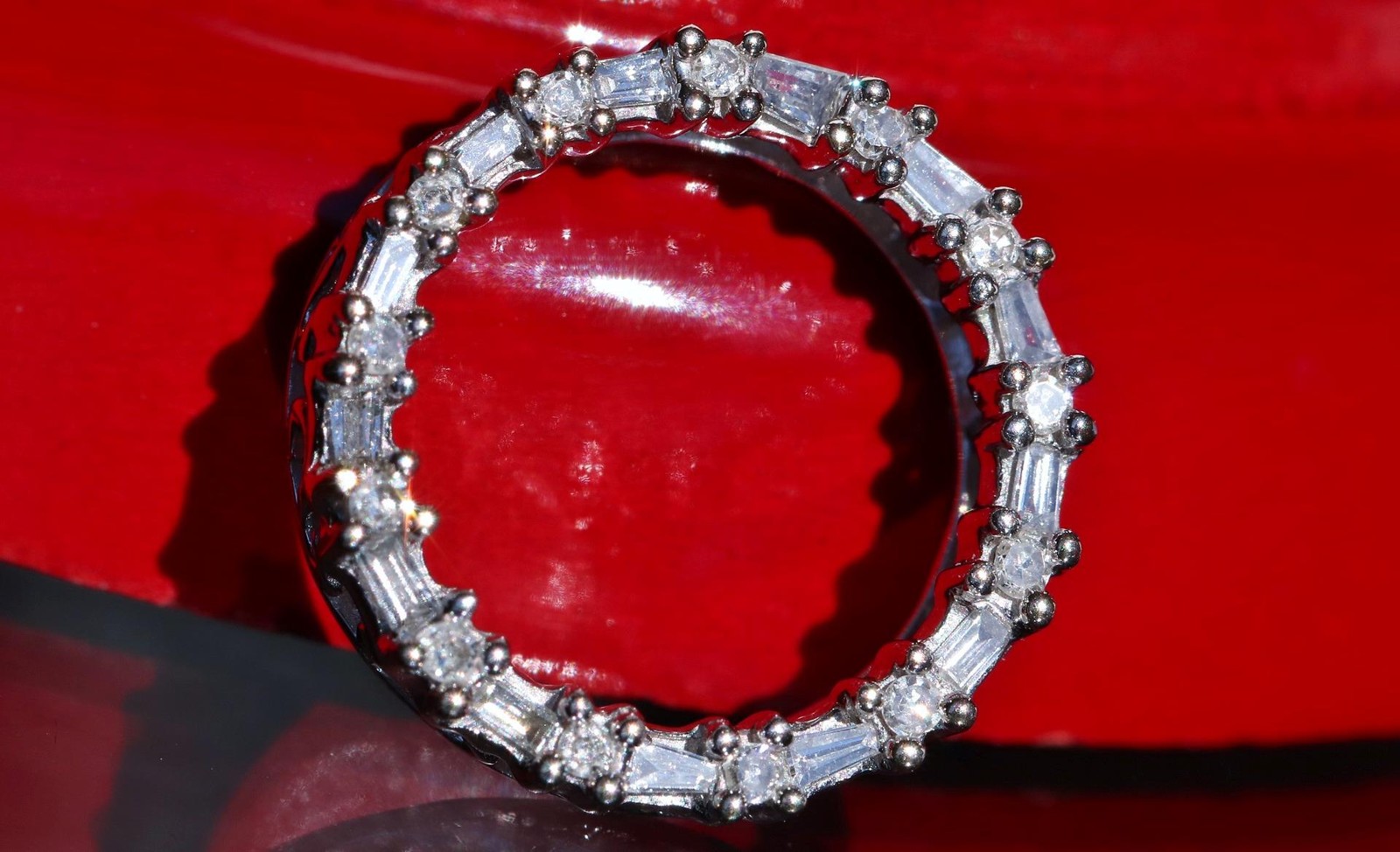 10k white gold pendant 0.18ct natural diamond circle of life charm 1.5gr N832