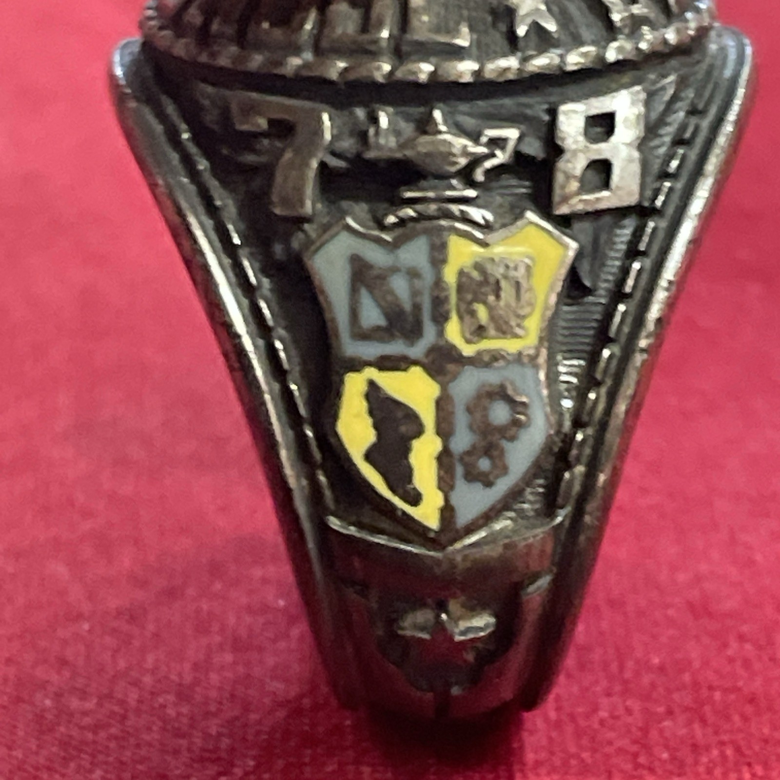 Vintage 1978 Selma High School Knights Of Pythias Purple Stone Class Ring Size 9