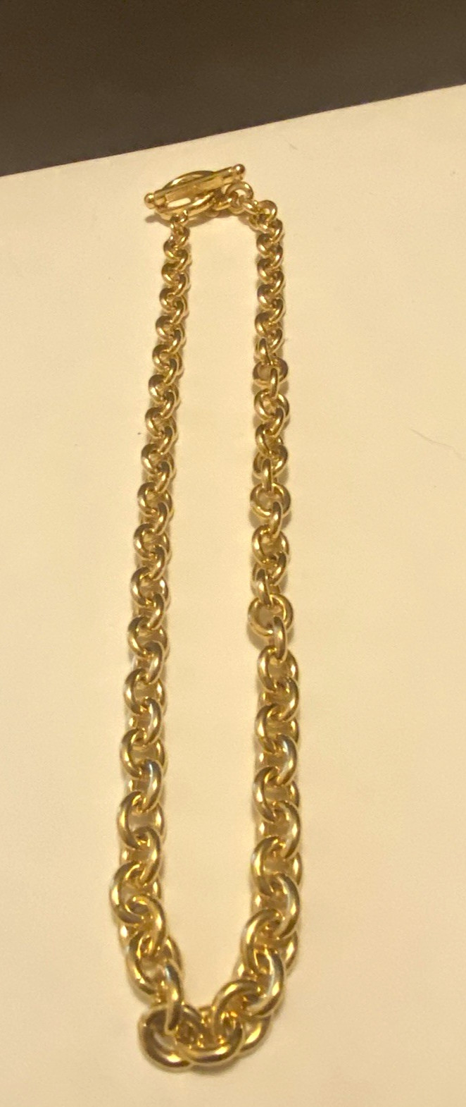 Vintage Piscitelli Gold Tone Necklace Signed Toggle Closure 18 Inches