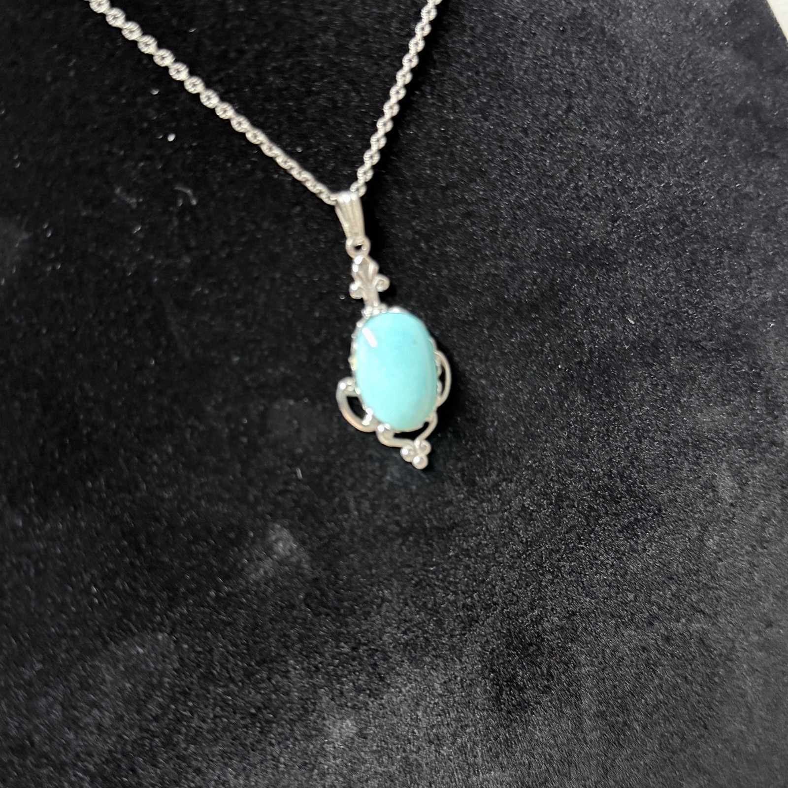 Turquoise Style Pendant Necklace Minimalist Boho Southwestern Coastal Cowgirl
