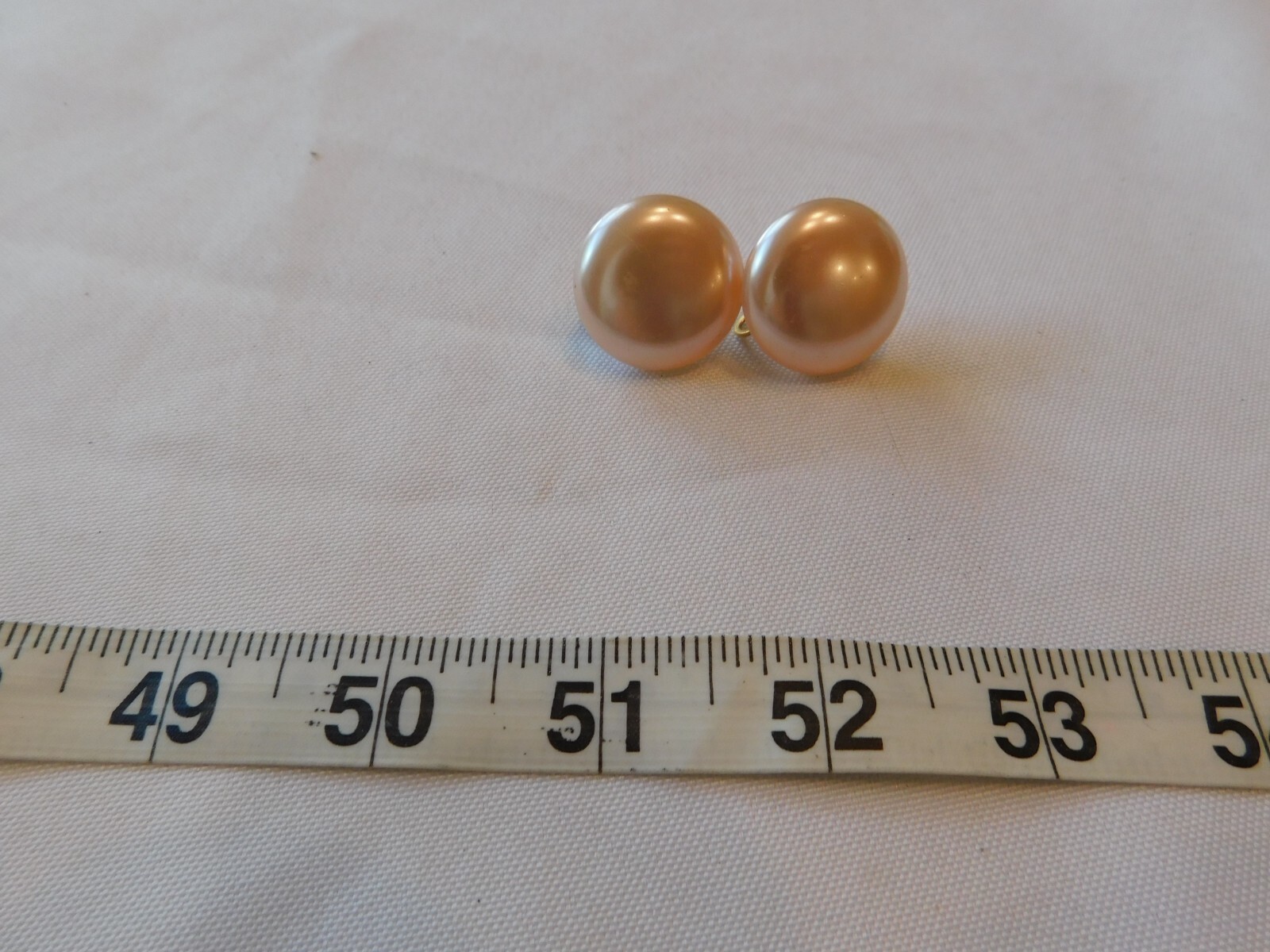 Clip on earrings Round Off White to Lt Pink non pieced ears costume