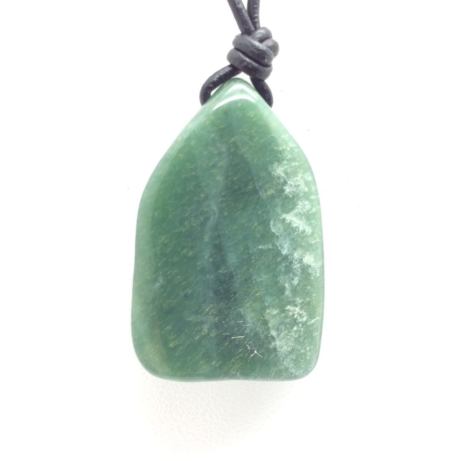 Guatemala Jadeite Jade Pendant Green Polish Motagua River Gem Stone Necklace #42