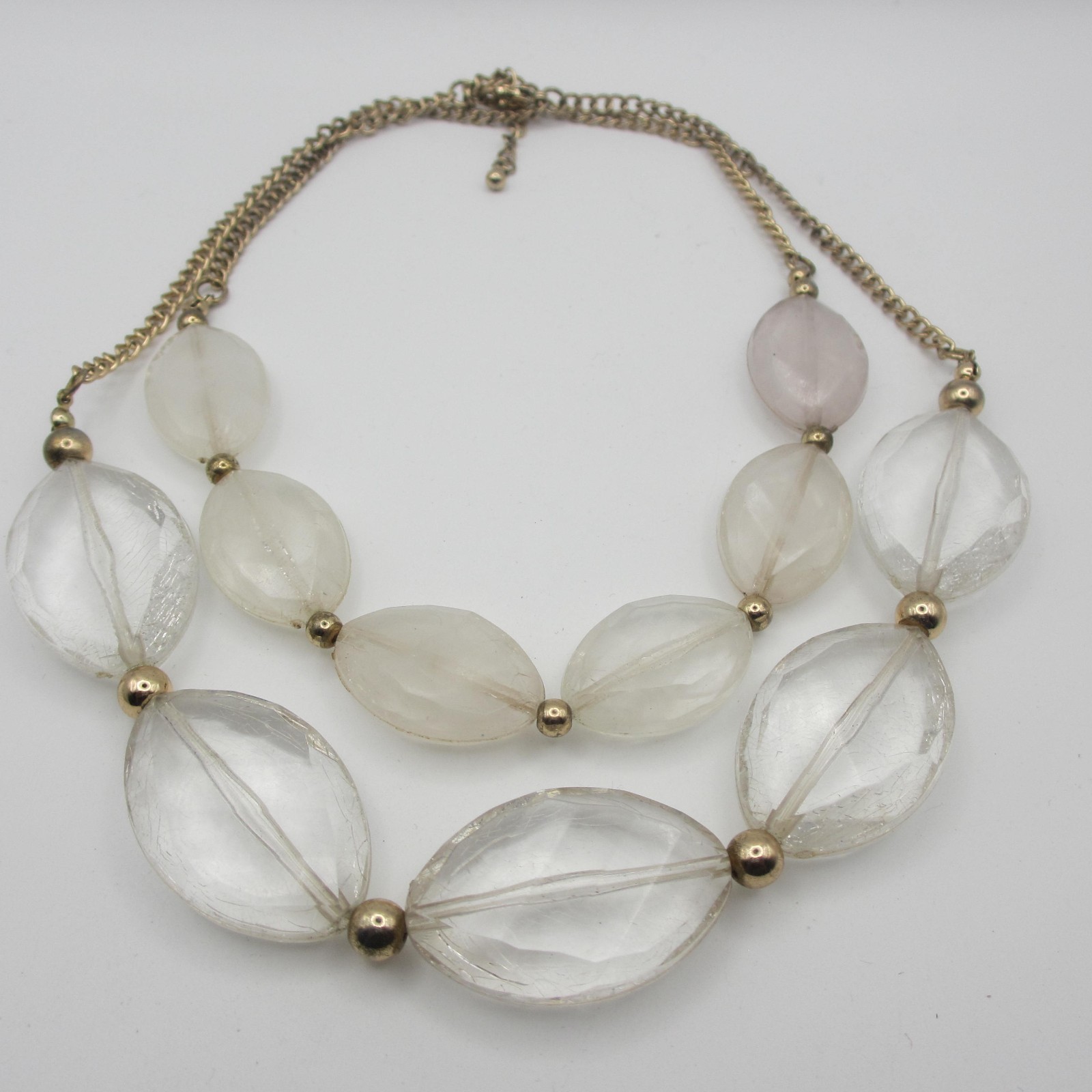 Vintage Lucite Necklace Chunky Layered Statement 19 Inch