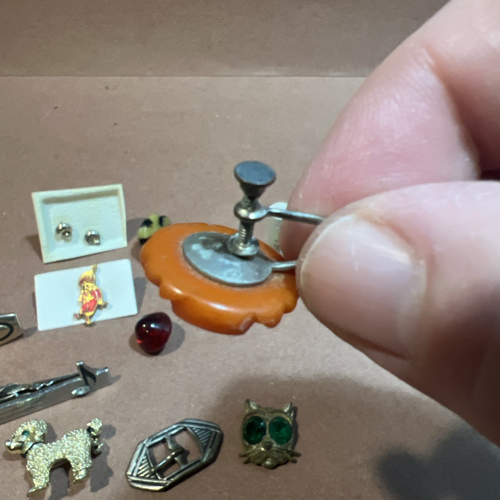 Vintage Costume Jewelry Buckle Anchor Bakelite Swank