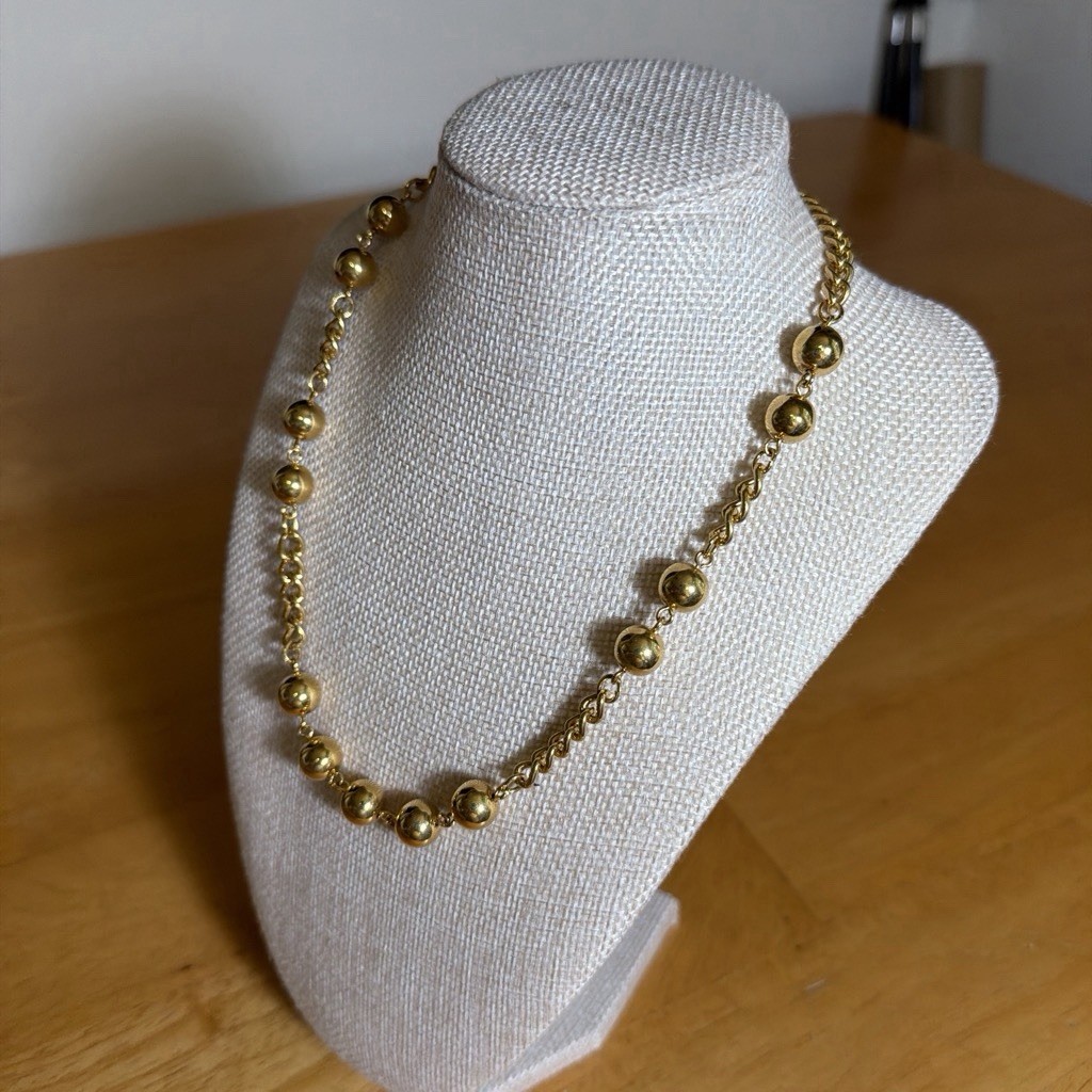 Vintage Monet 18” Gold tone Chain with Gold Tone balls