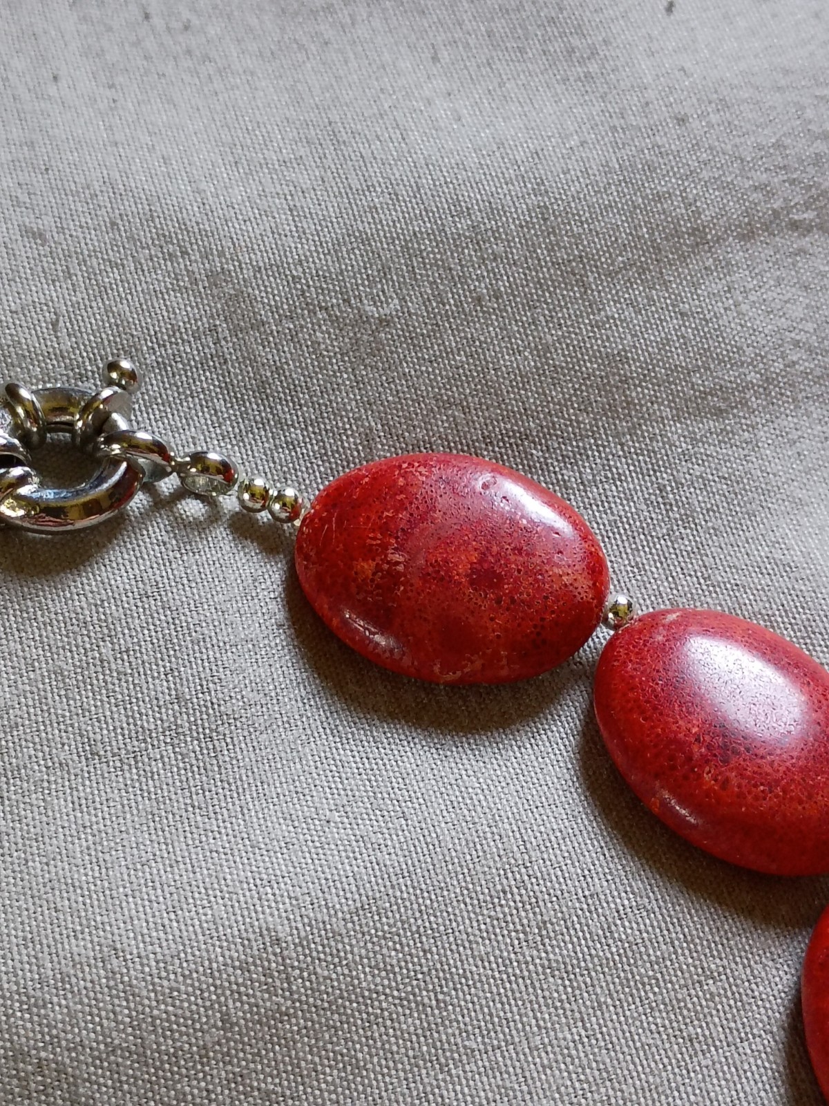 Vintage Dark Red Coral Necklace.